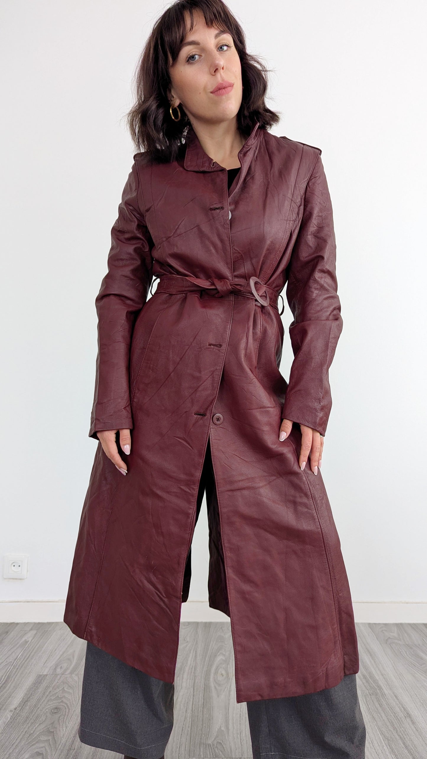 Trench en cuir taille 36