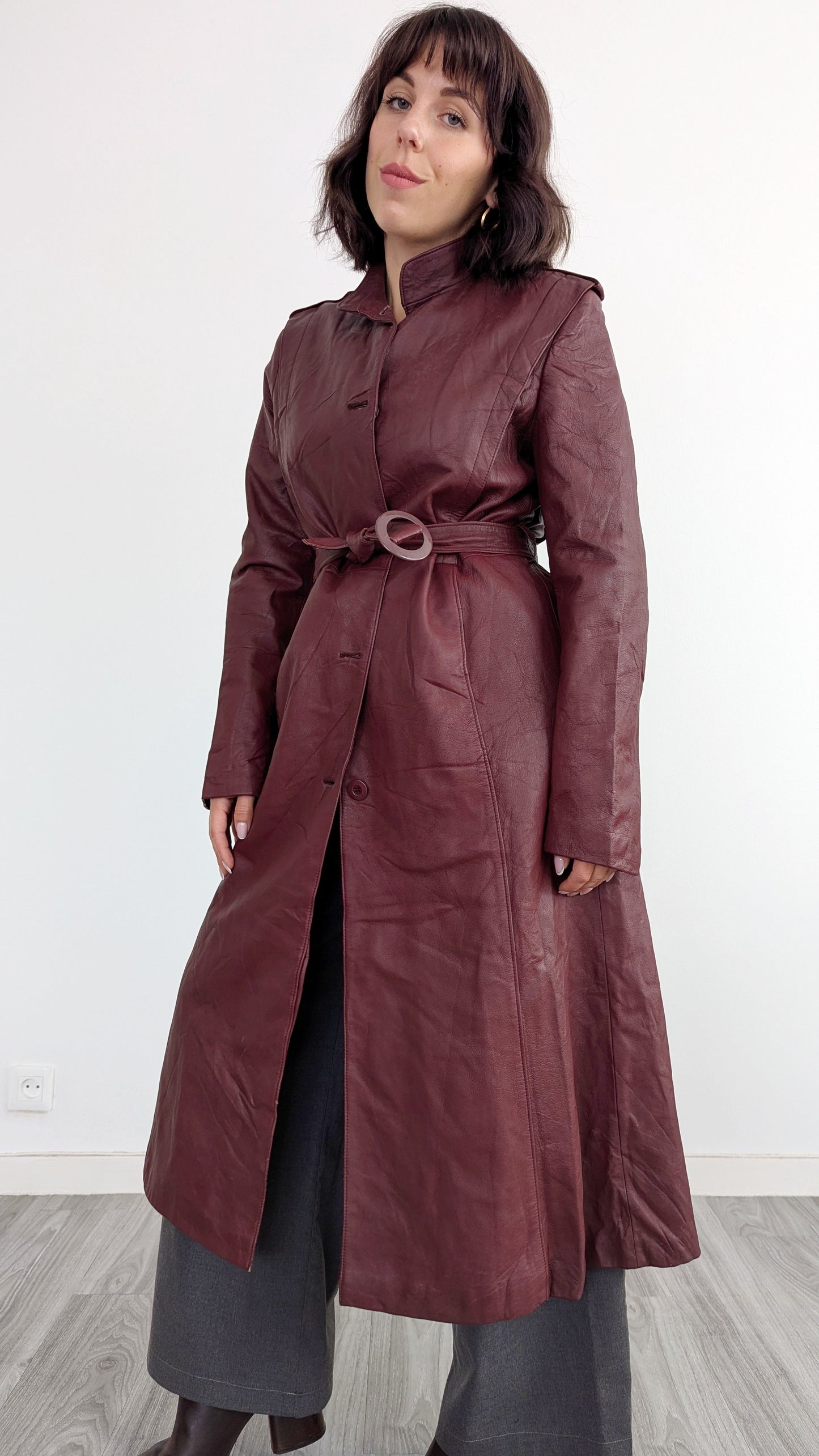 Trench en cuir taille 36