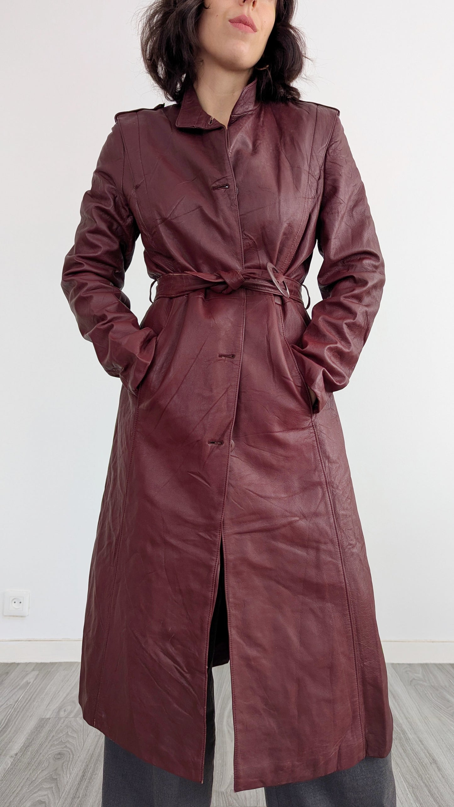 Trench en cuir taille 36