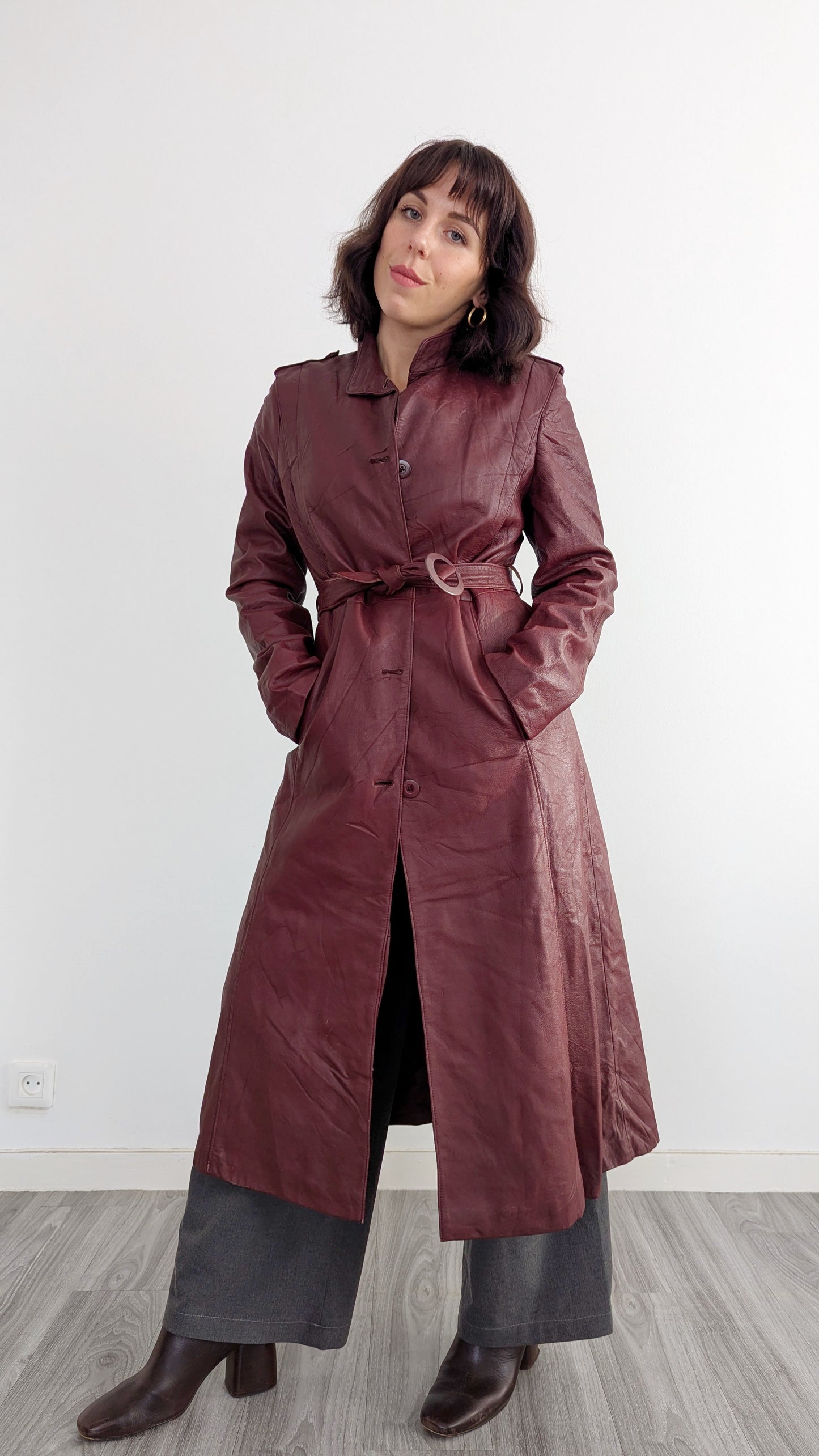 Trench en cuir taille 36