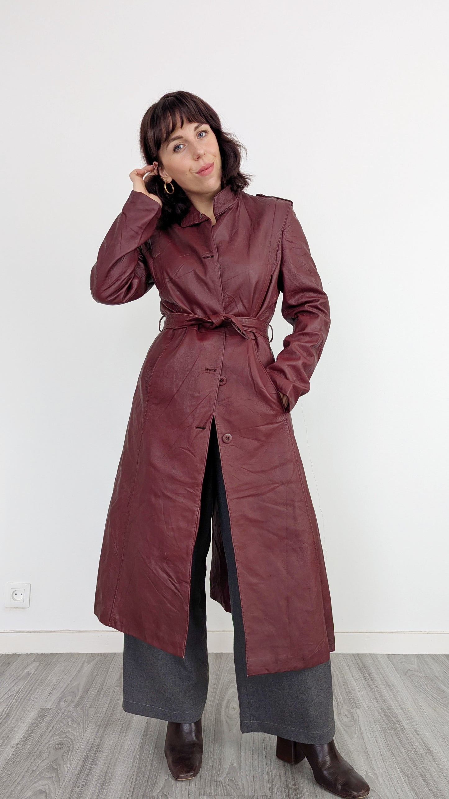 Trench en cuir taille 36