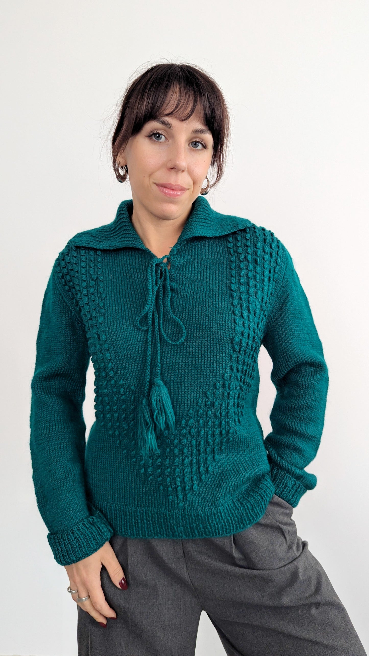 Pull en laine fait main taille 38