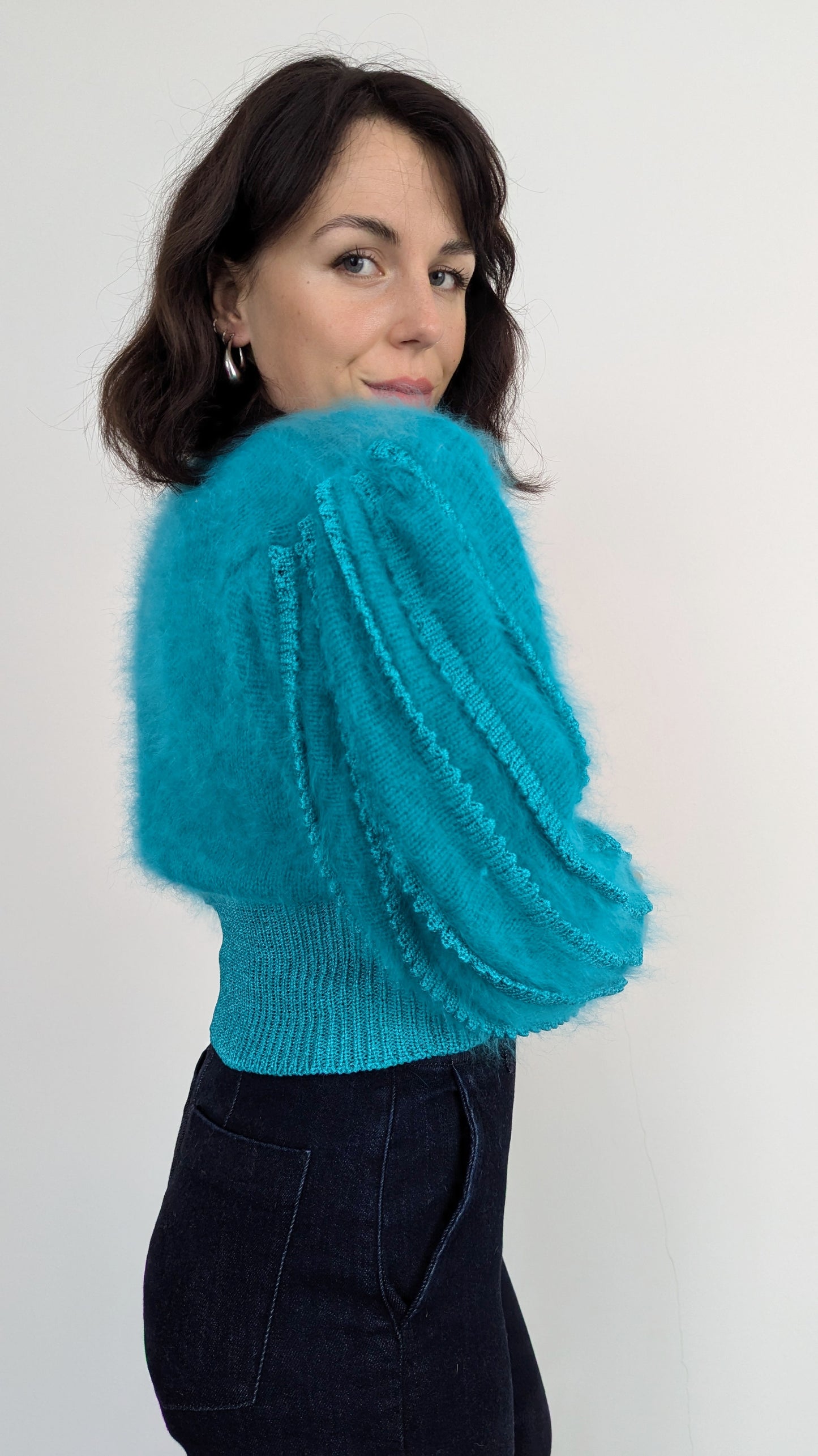 Pull fait main angora taille 38