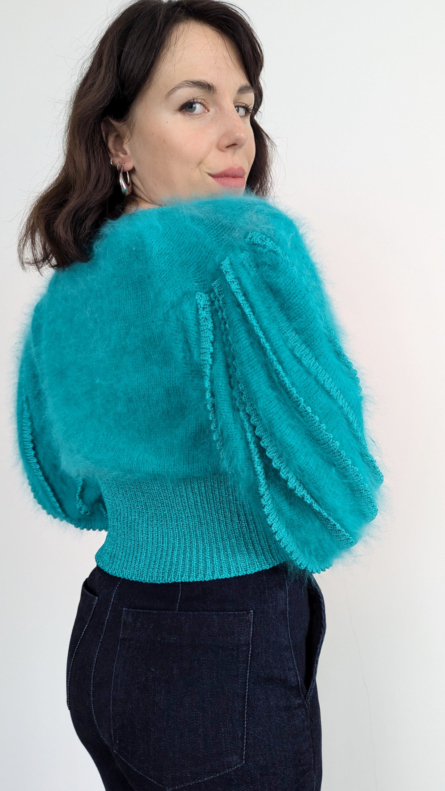 Pull fait main angora taille 38