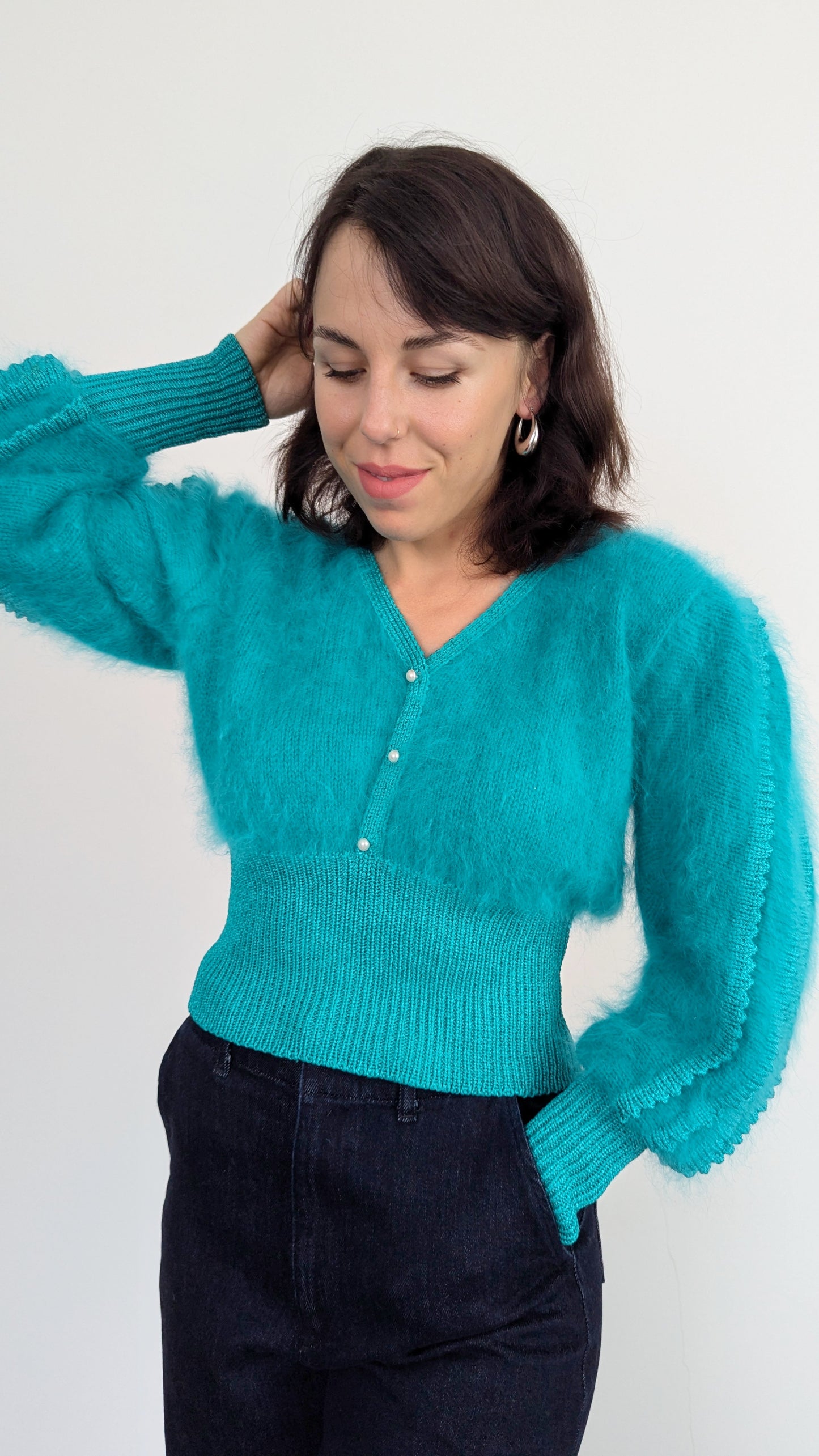 Pull fait main angora taille 38