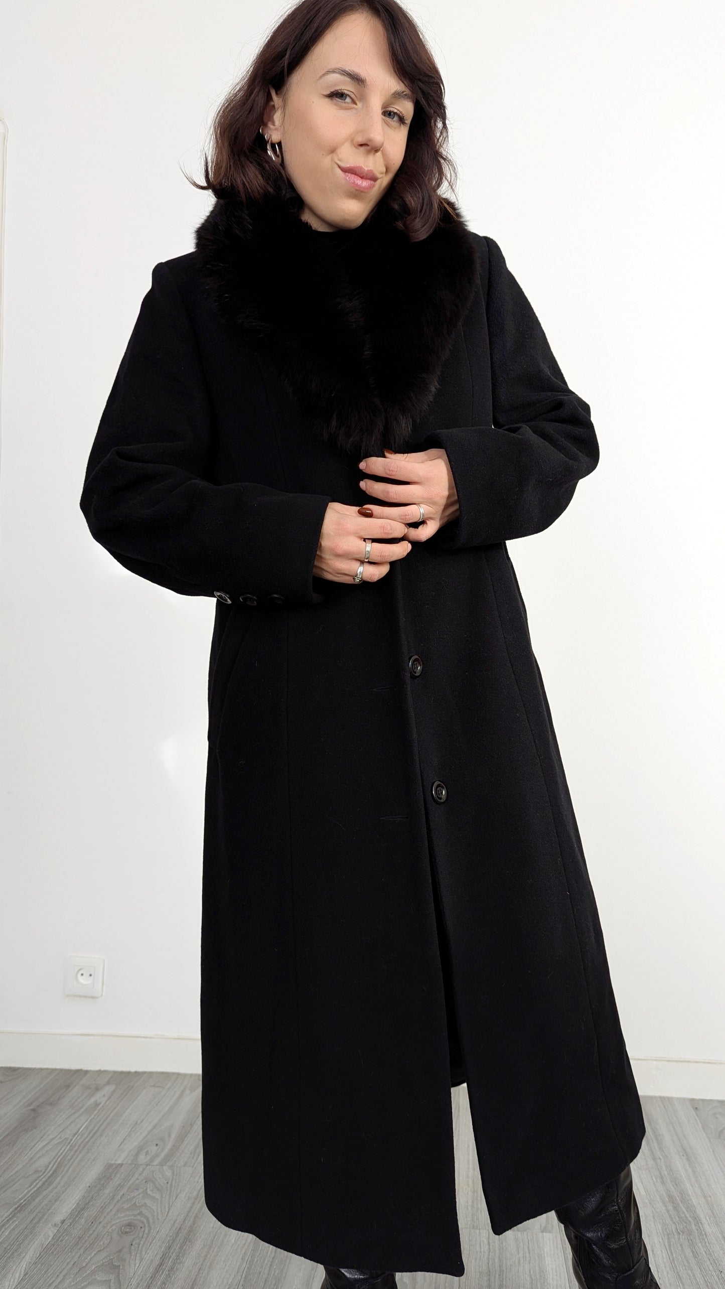 Manteau laine et cachemire taille 36