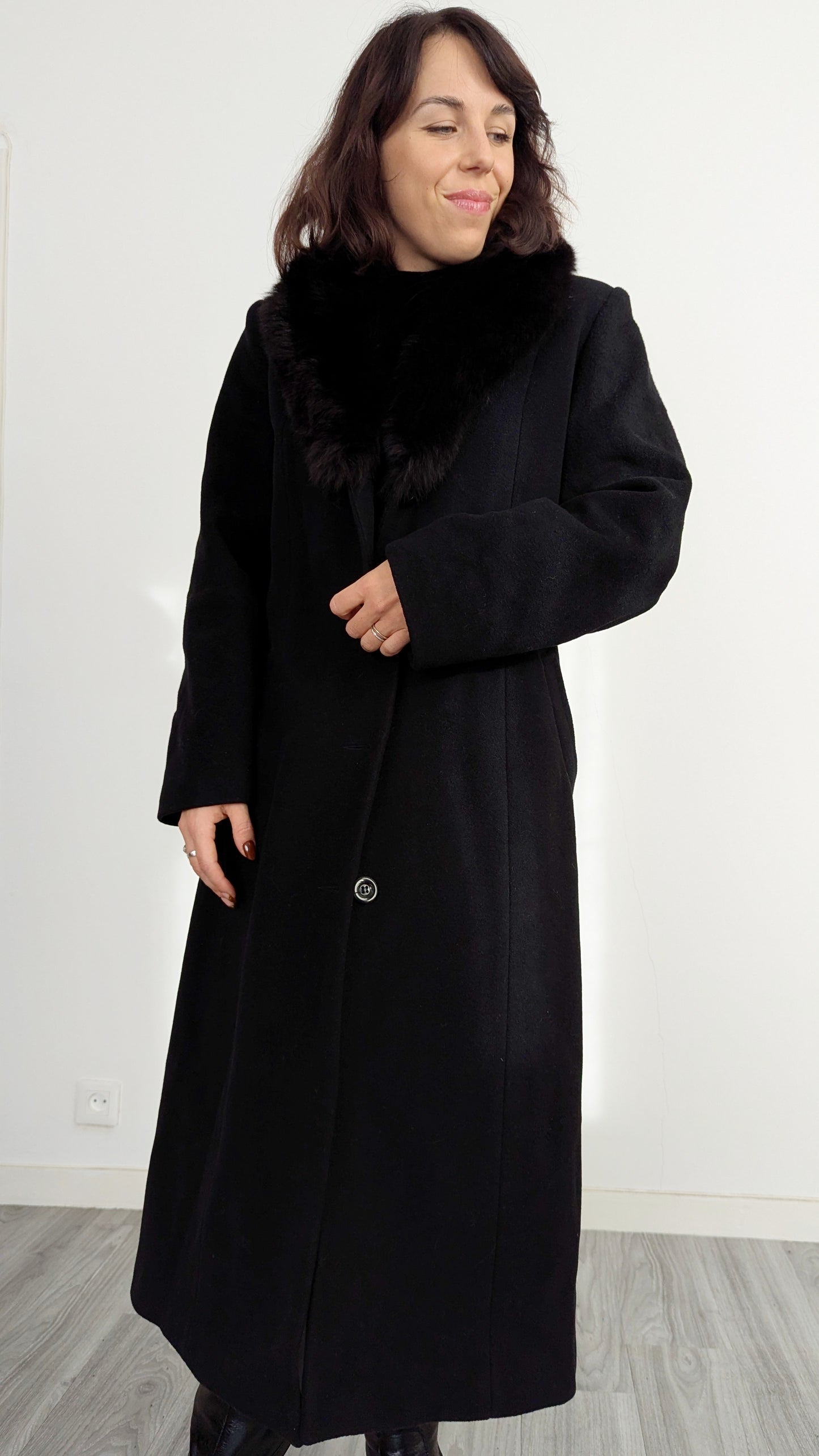 Manteau laine et cachemire taille 36