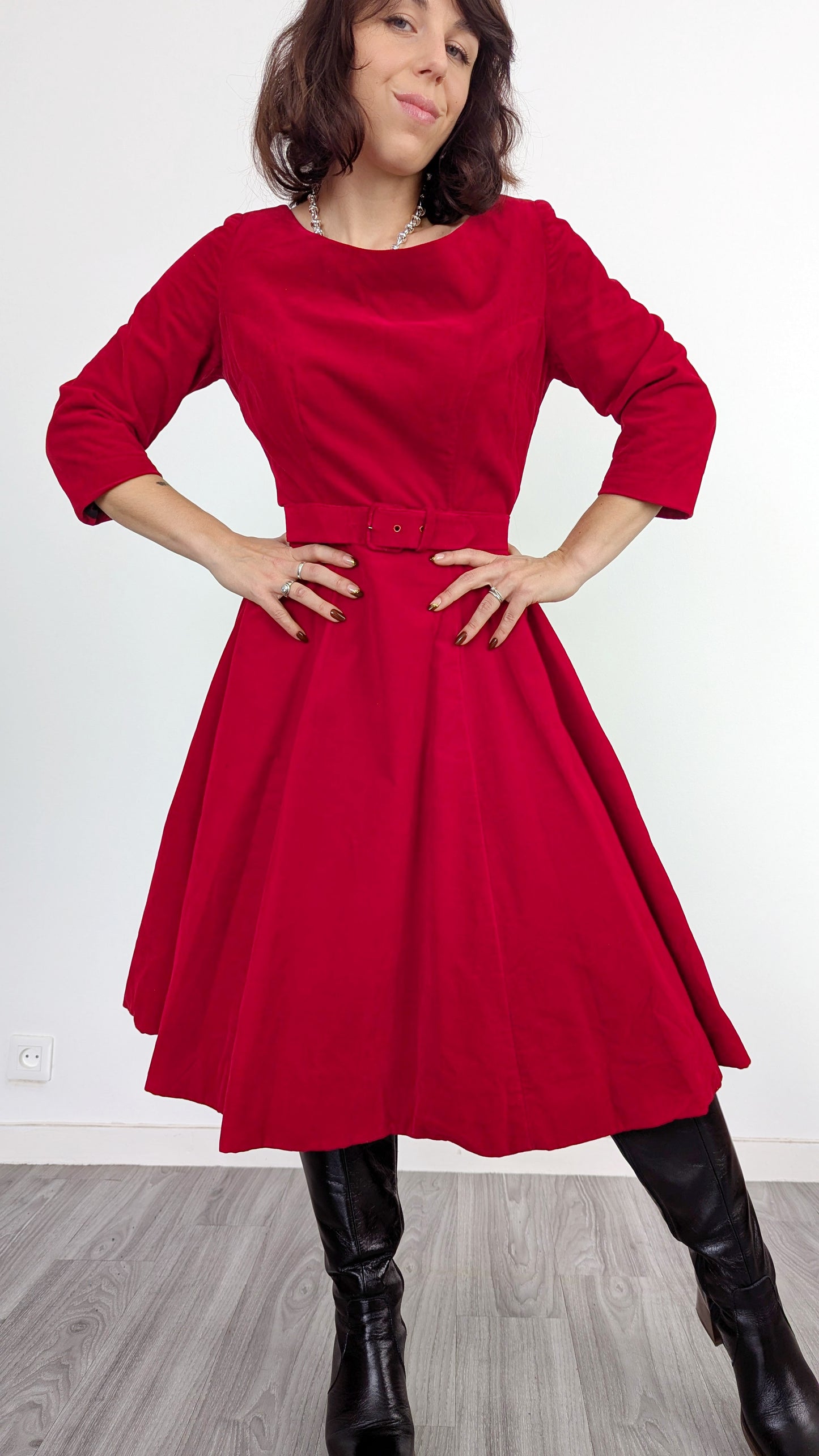 Robe 1950 velours taille 36