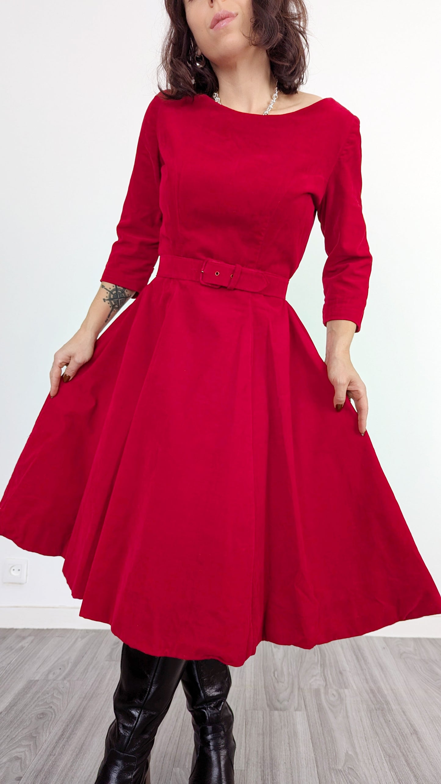 Robe 1950 velours taille 36