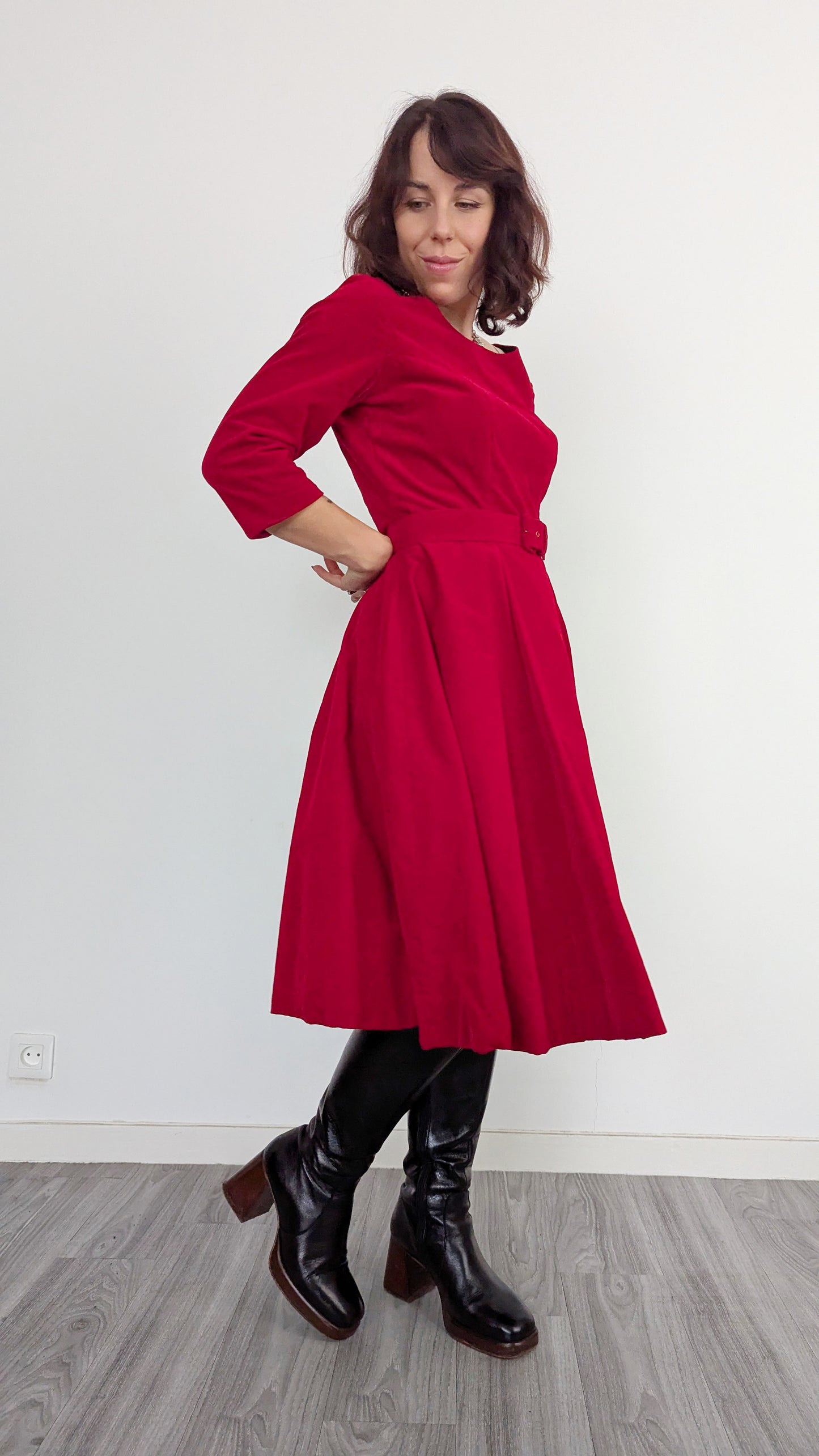 Robe 1950 velours taille 36