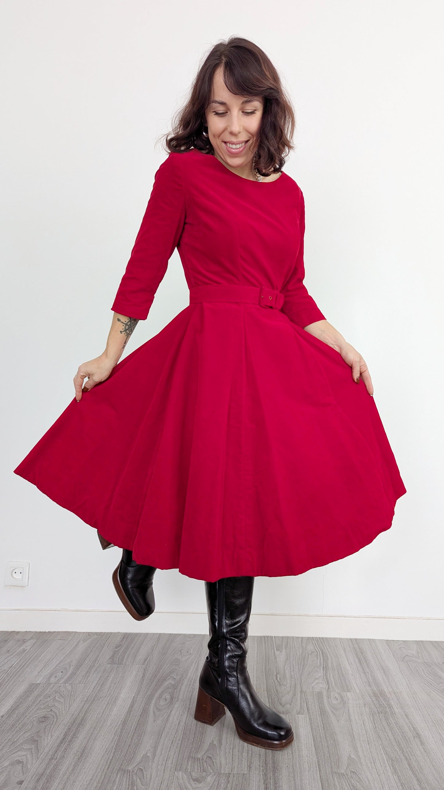 Robe 1950 velours taille 36