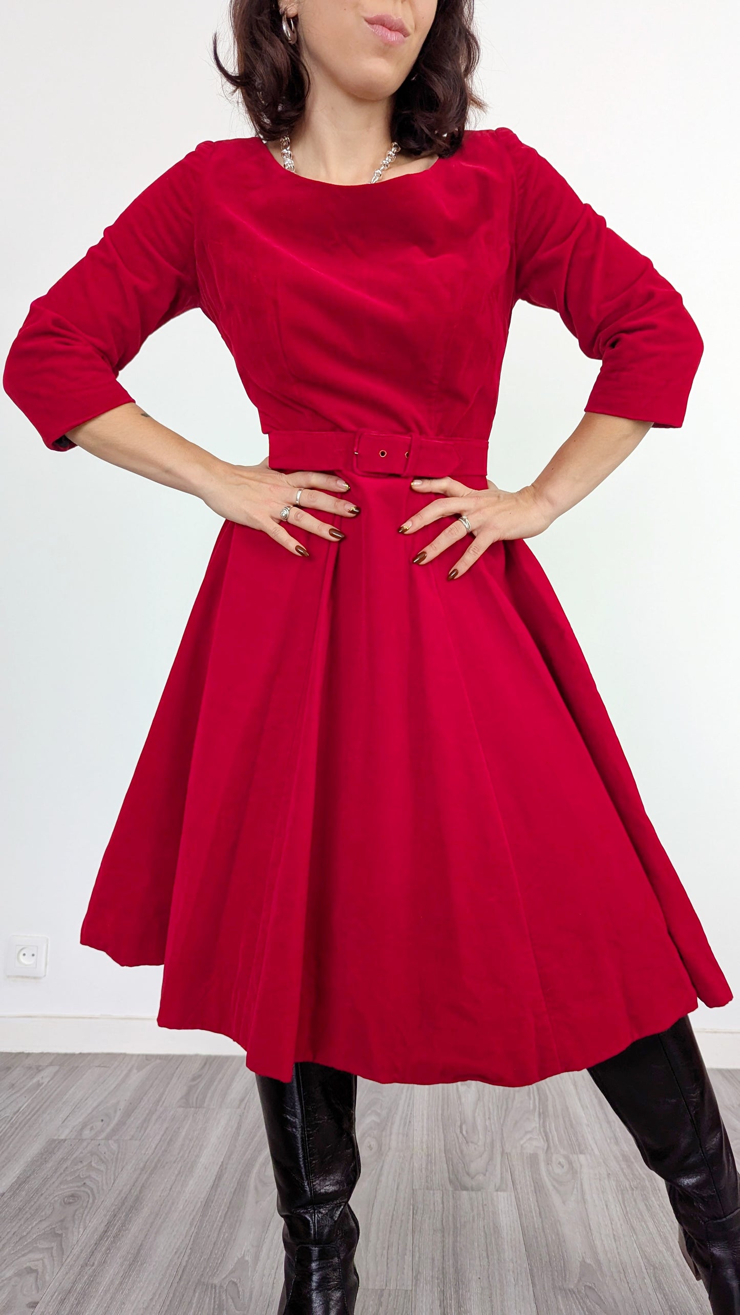 Robe 1950 velours taille 36