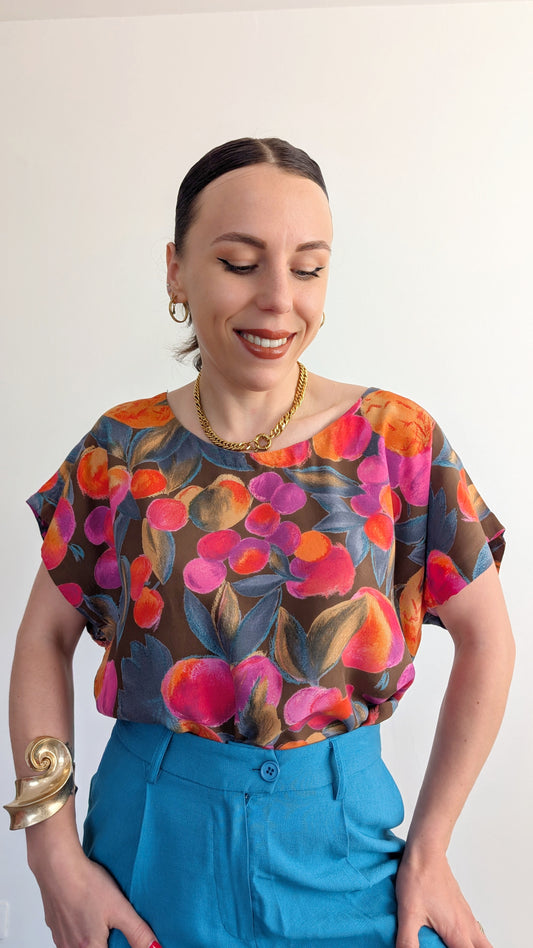 Haut fleuri viscose taille 42-44