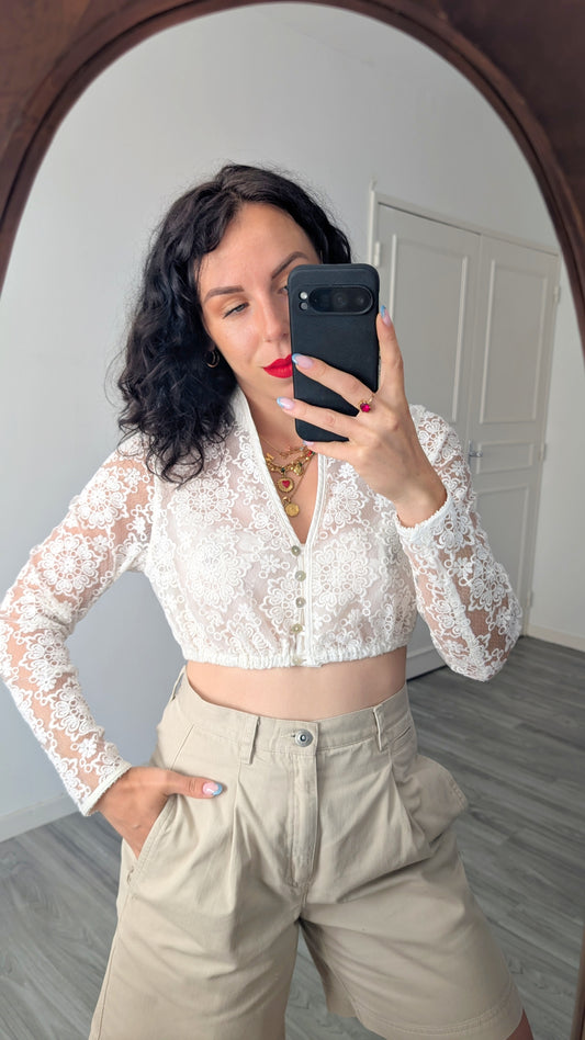 Blouse courte coton T36