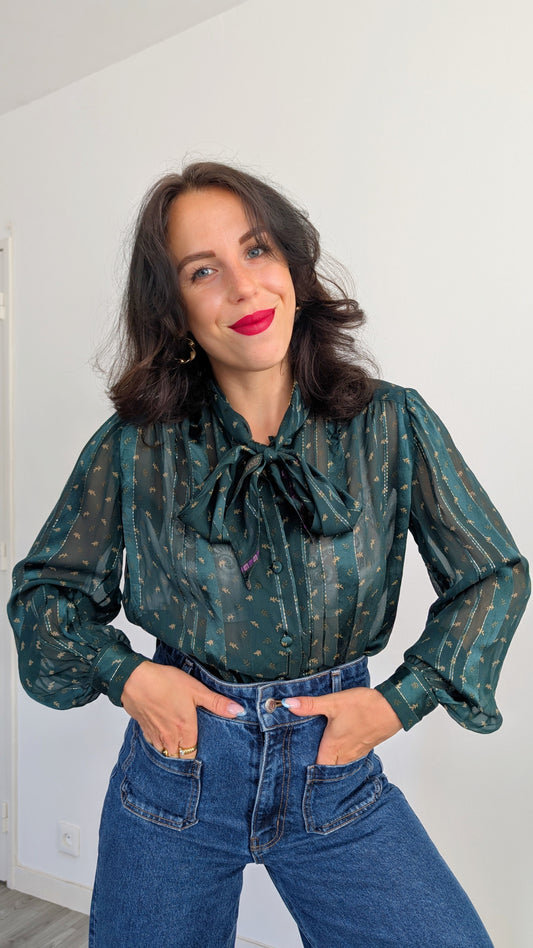 Blouse 80s soie T36