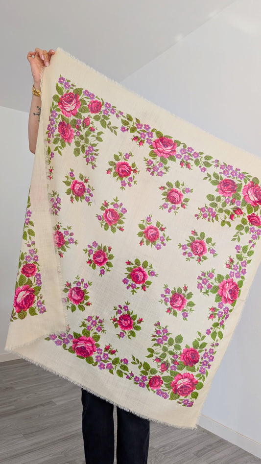 Grand foulard 70s laine douce