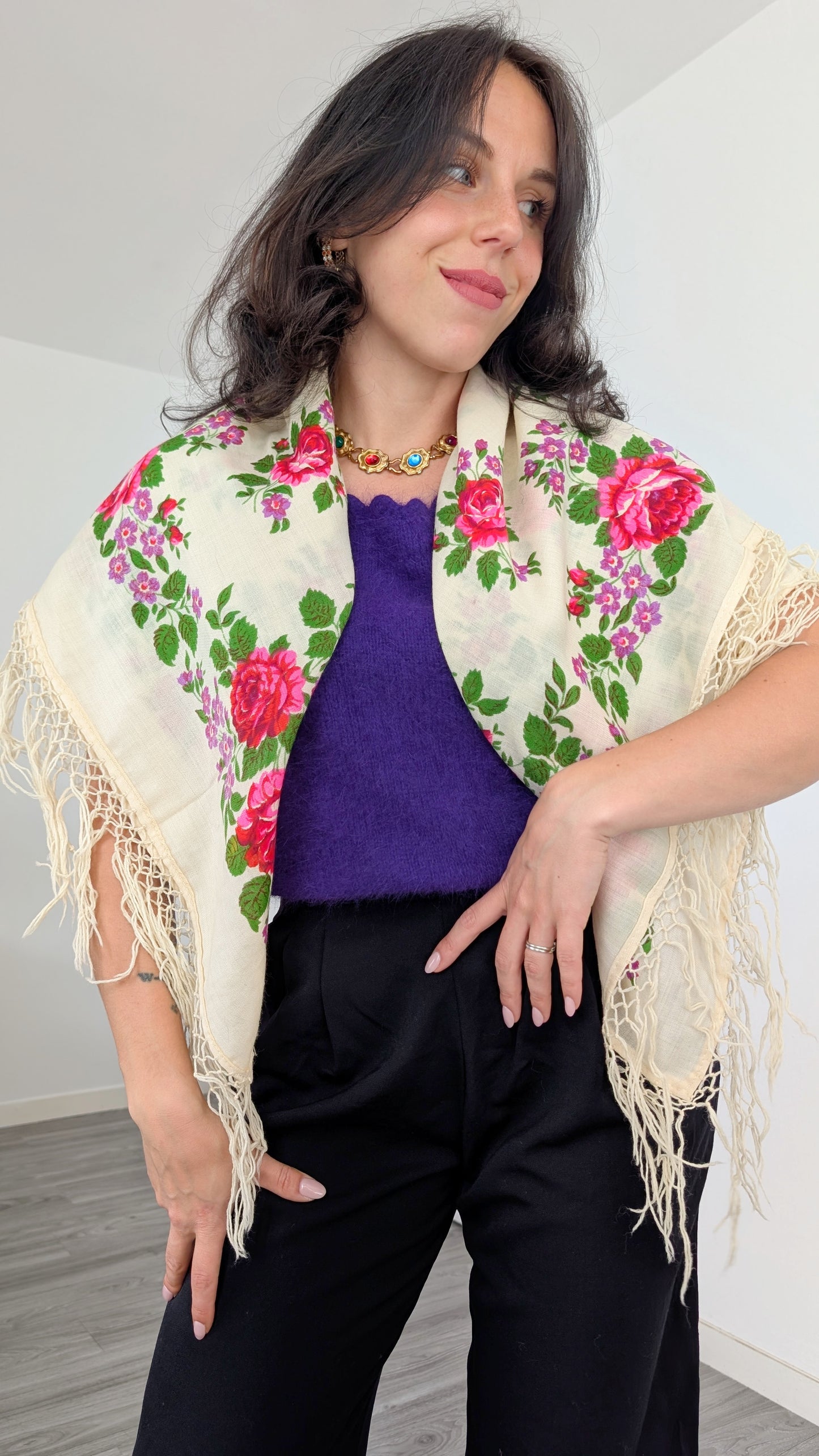 Foulard laine douce 70s