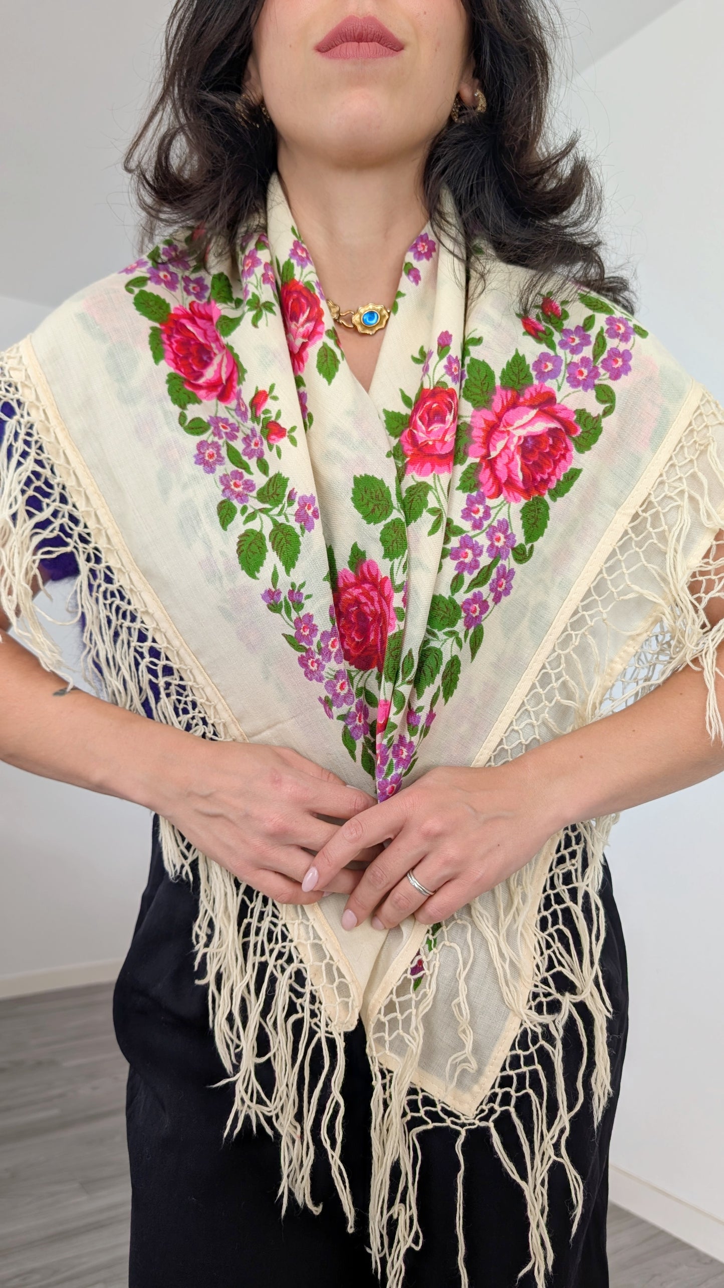 Foulard laine douce 70s