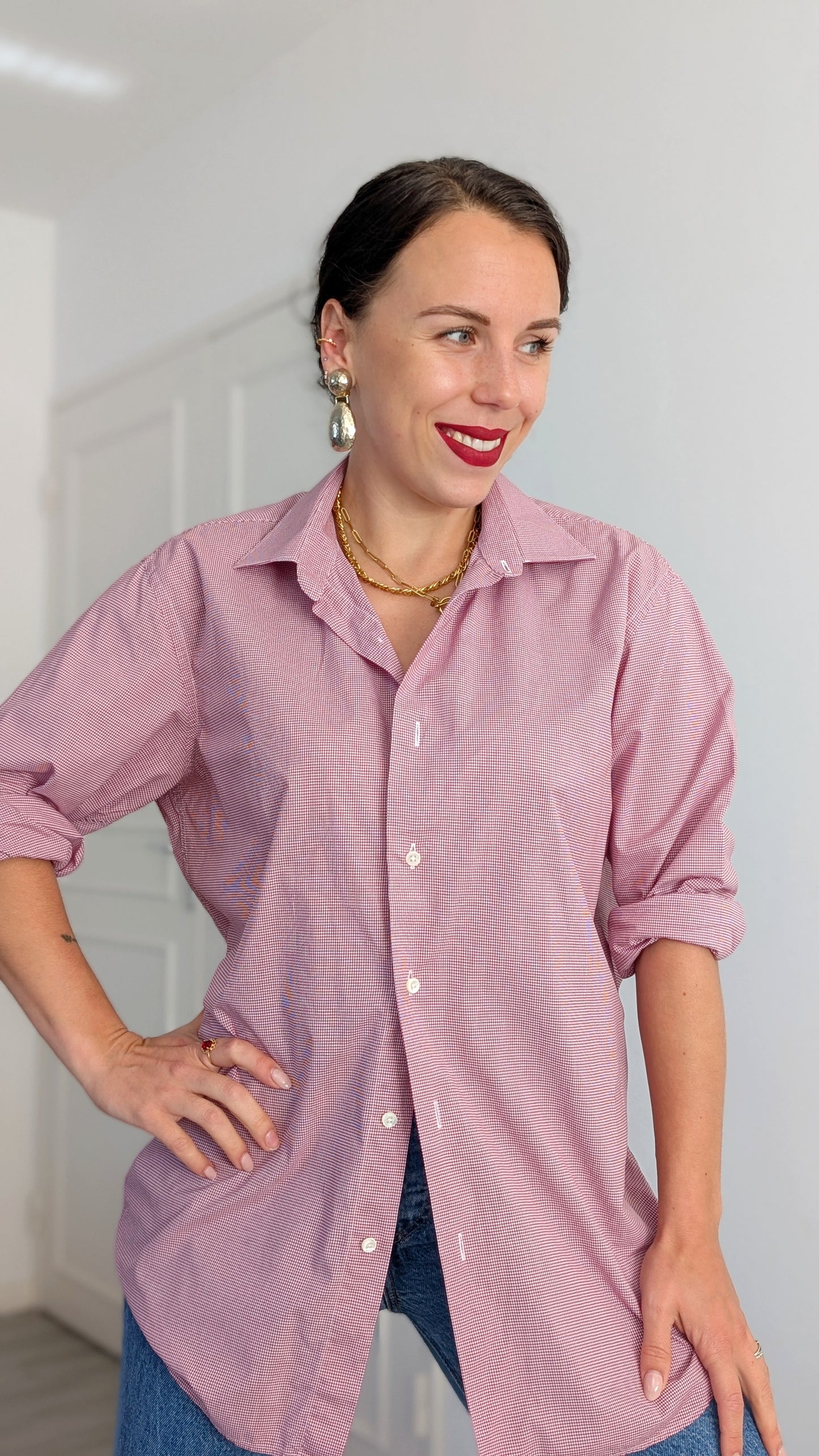 Chemise carreaux coton taille jusqu'à un 42