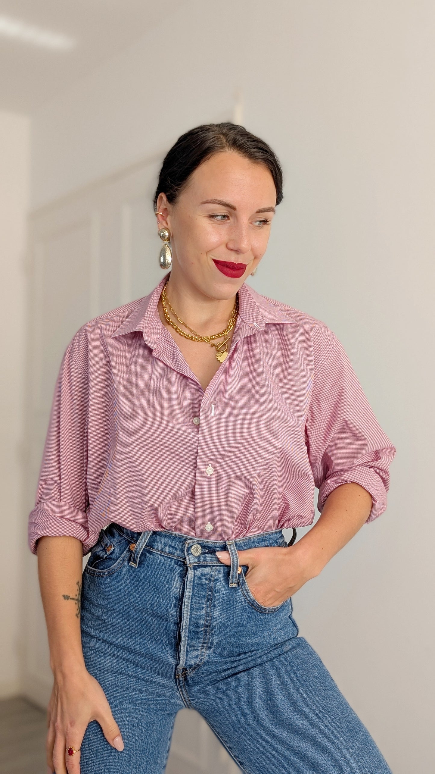 Chemise carreaux coton taille jusqu'à un 42
