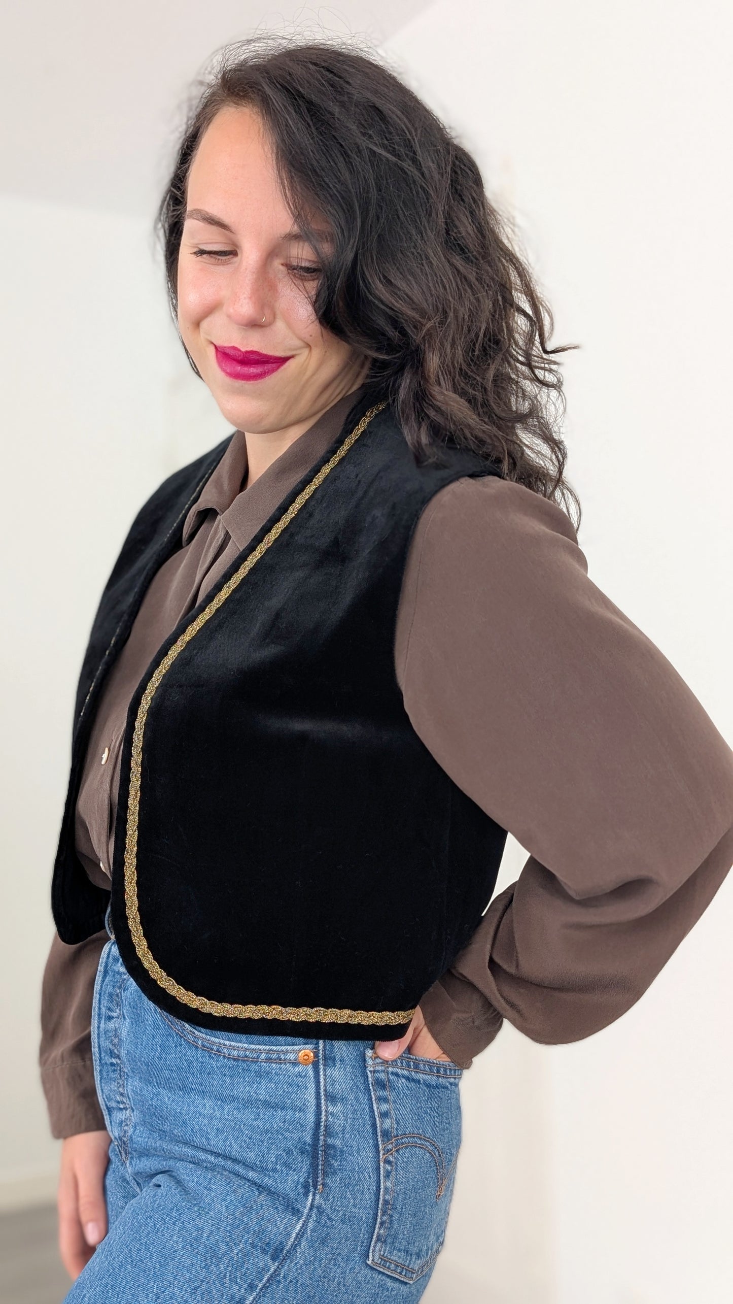 Veste sans manches velours T36-38