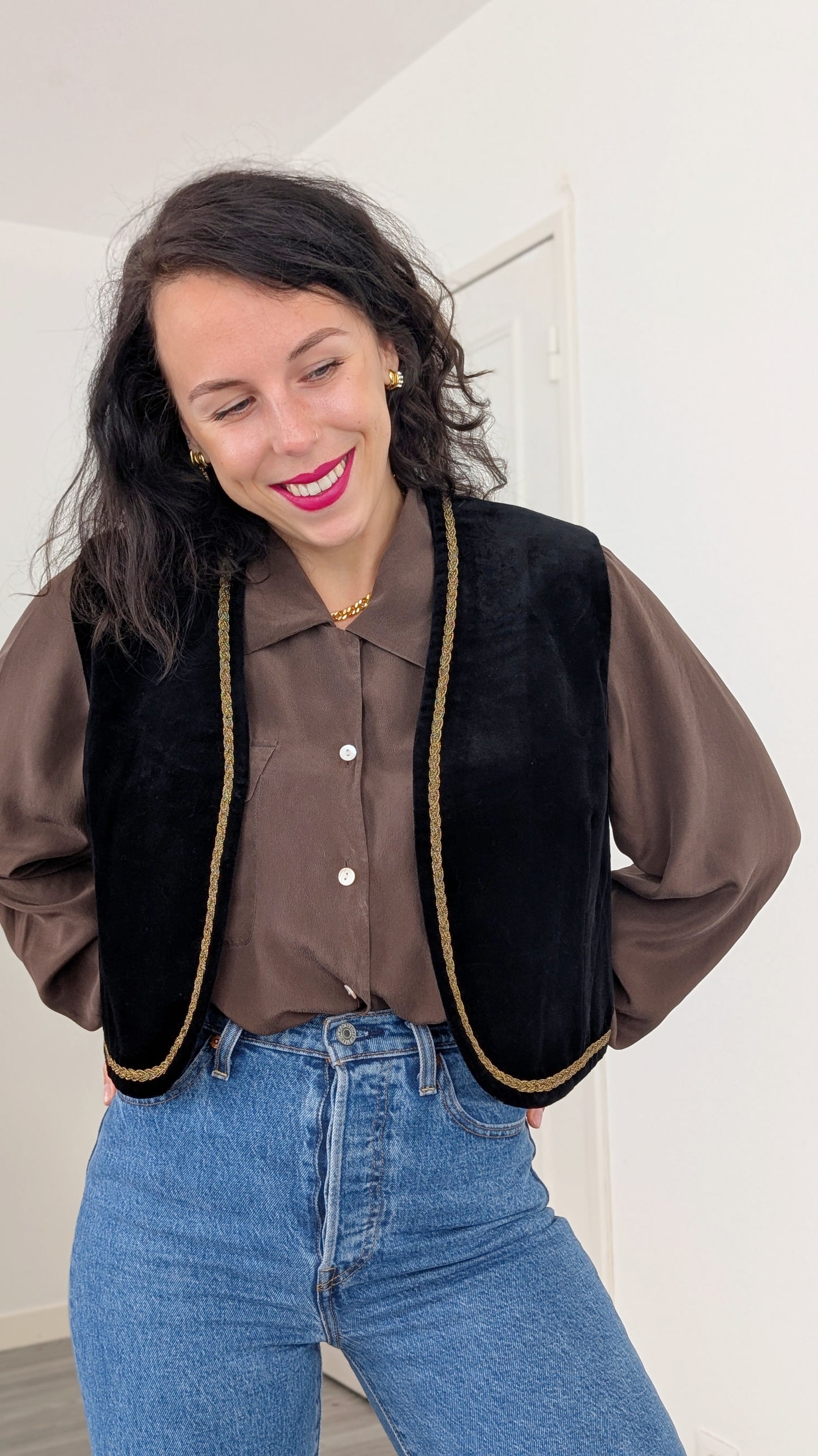 Veste sans manches velours T36-38