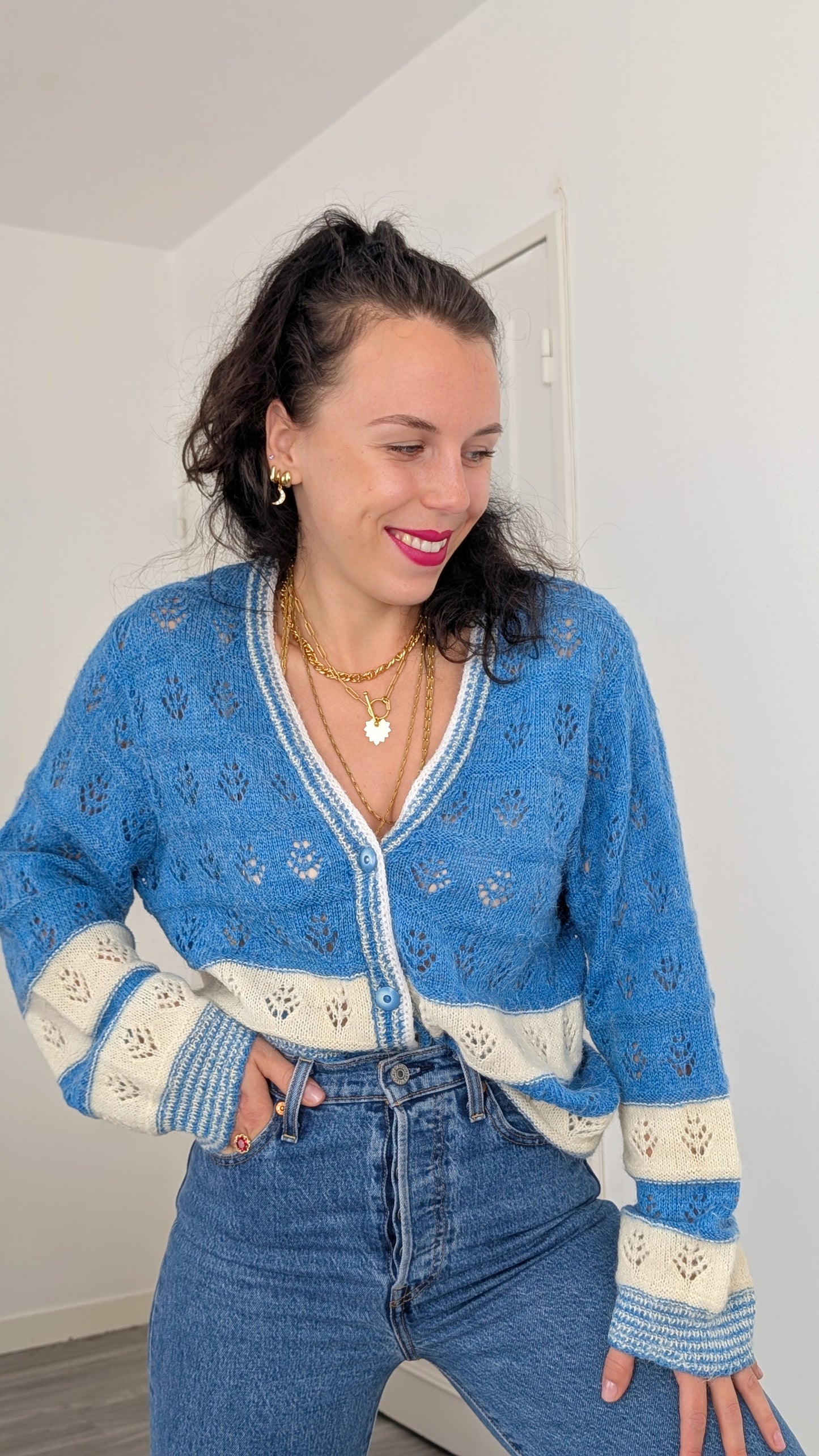 Cardigan fait main taille du 34 au 40