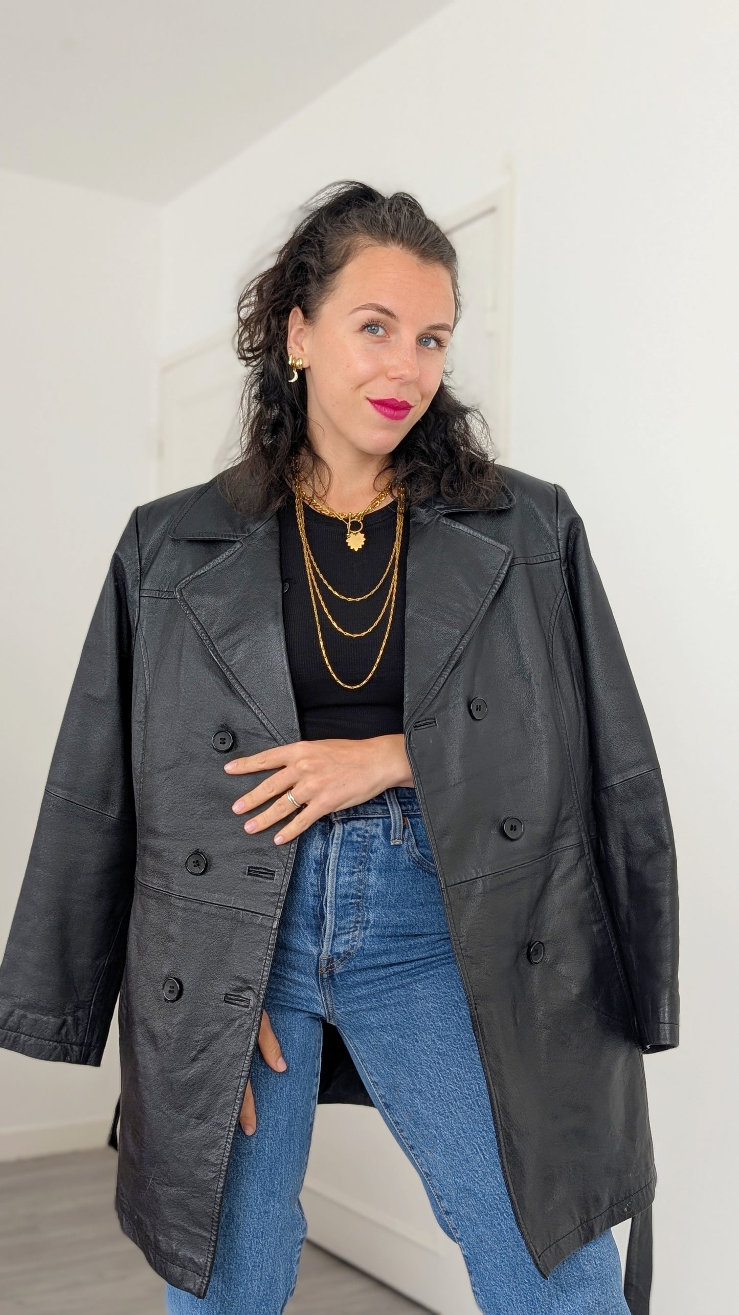 Blazer court cuir T42