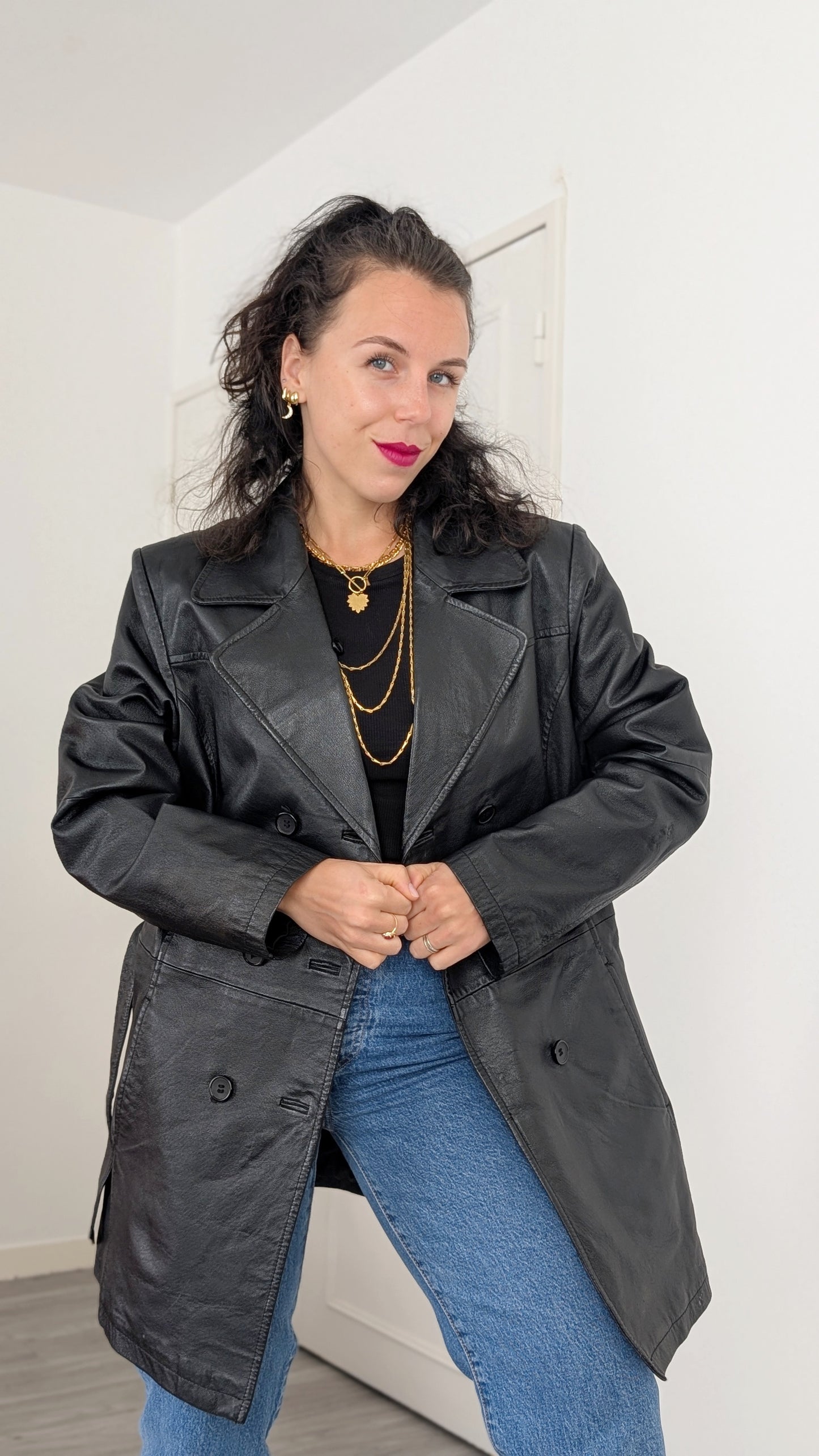 Blazer court cuir T42