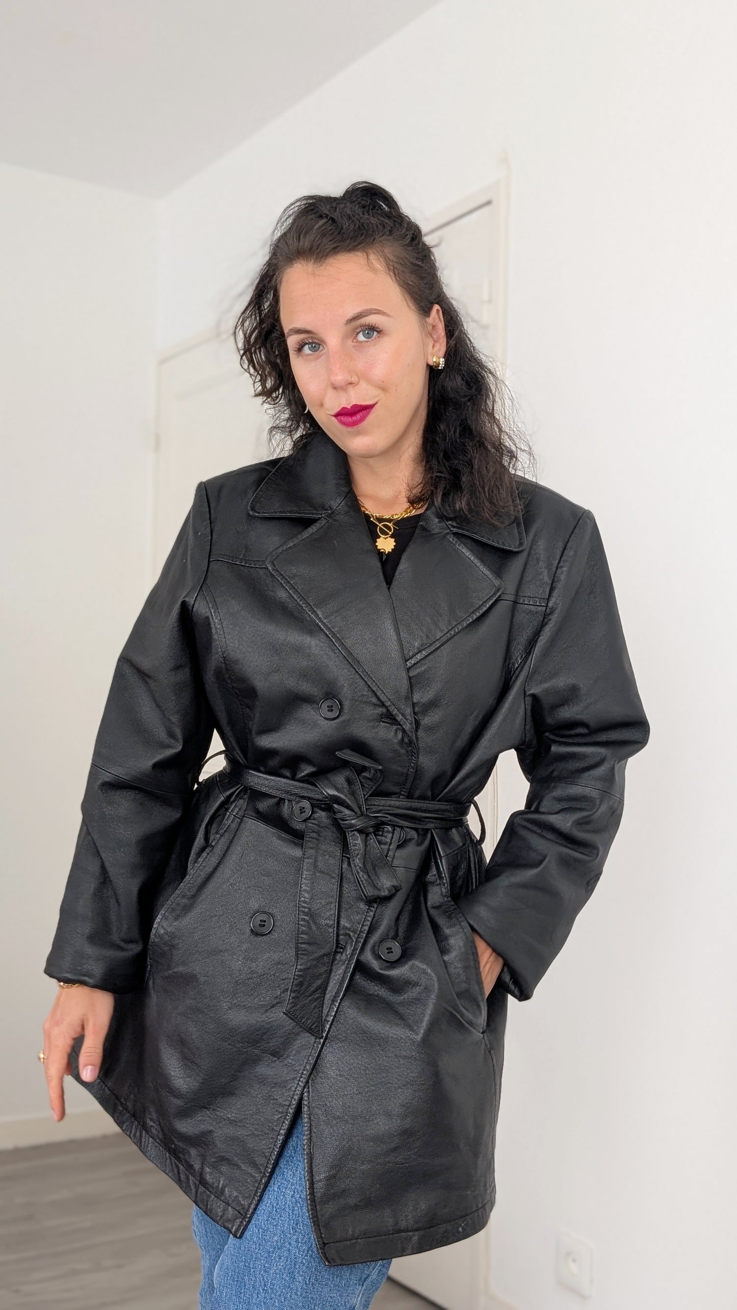 Blazer court cuir T42