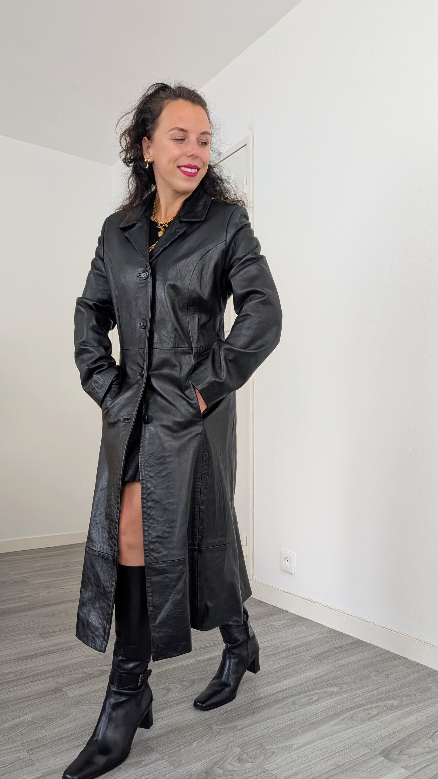 Trench cuir agneau T36-38