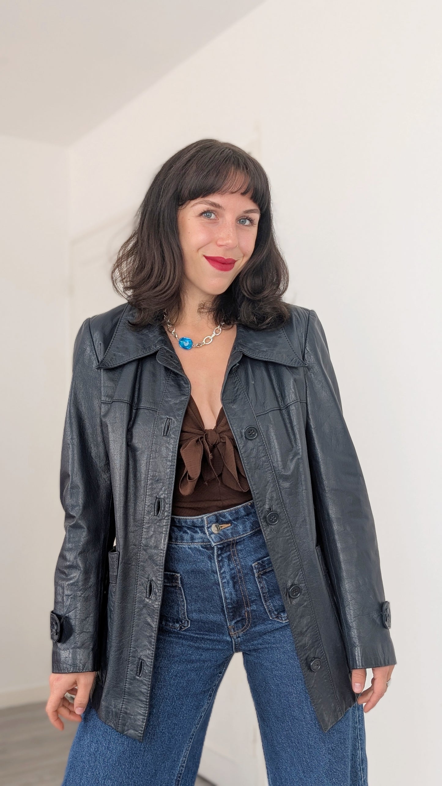 Trench cuir 1970 T38-40