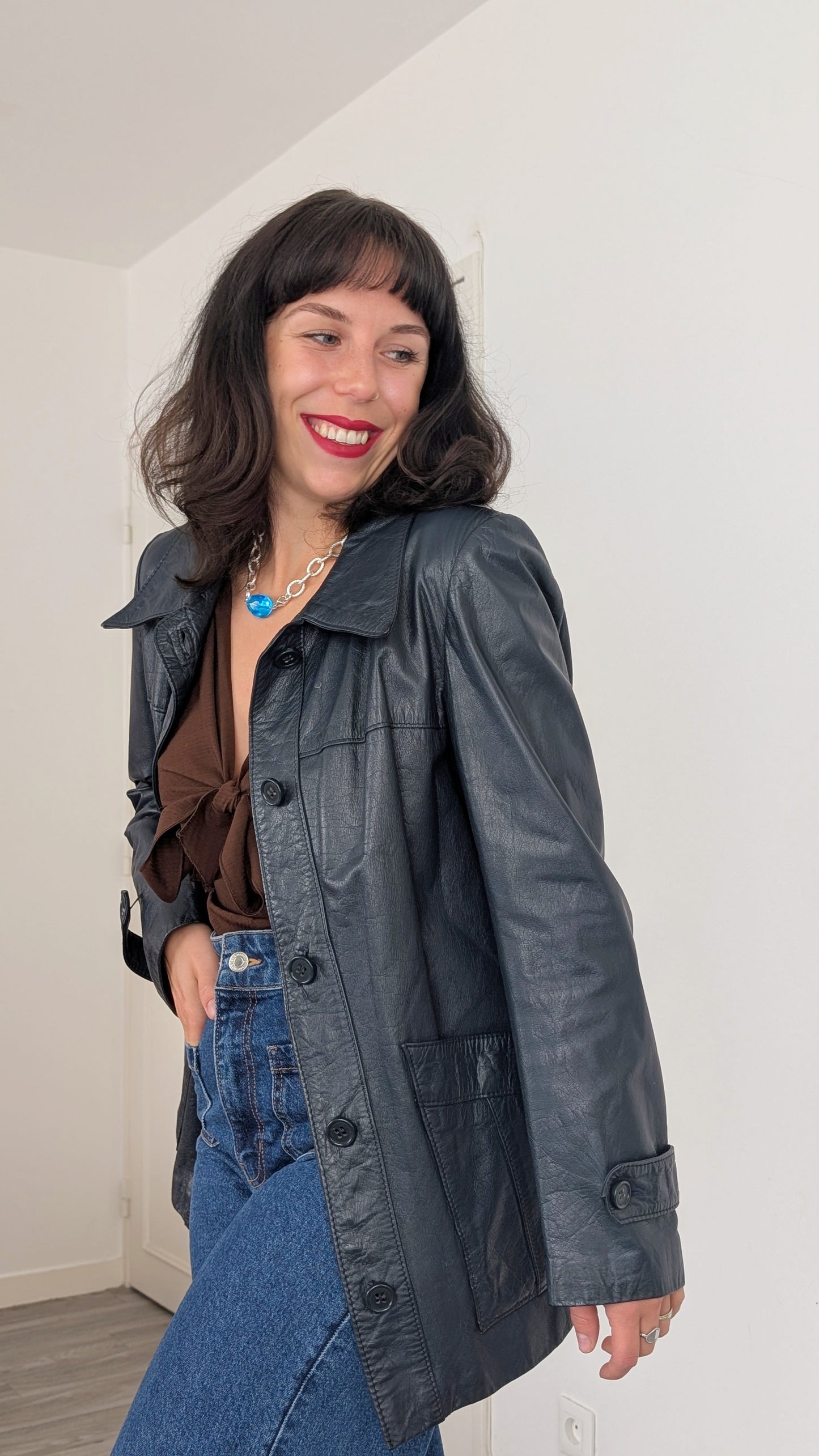 Trench cuir 1970 T38-40