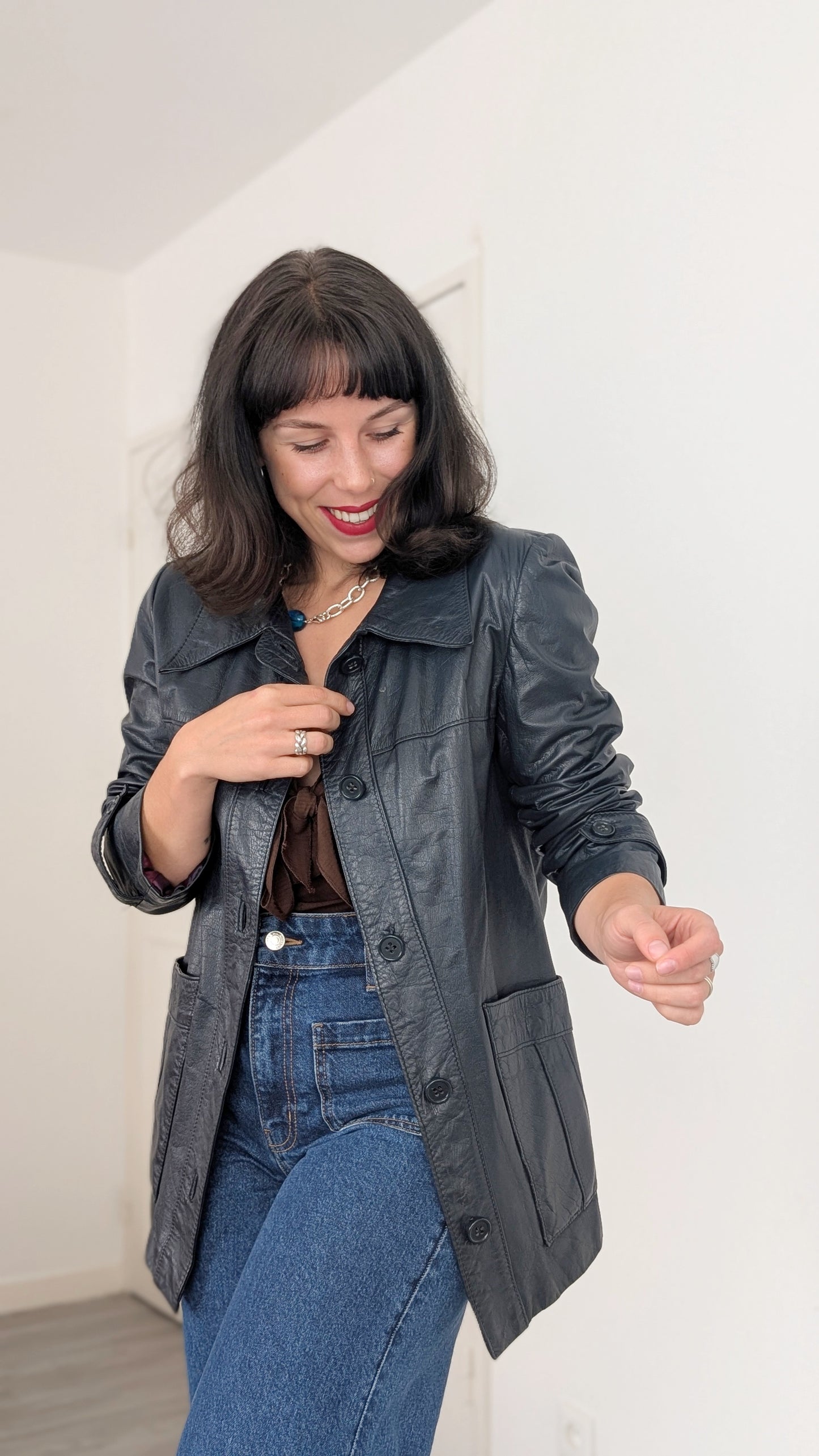 Trench cuir 1970 T38-40