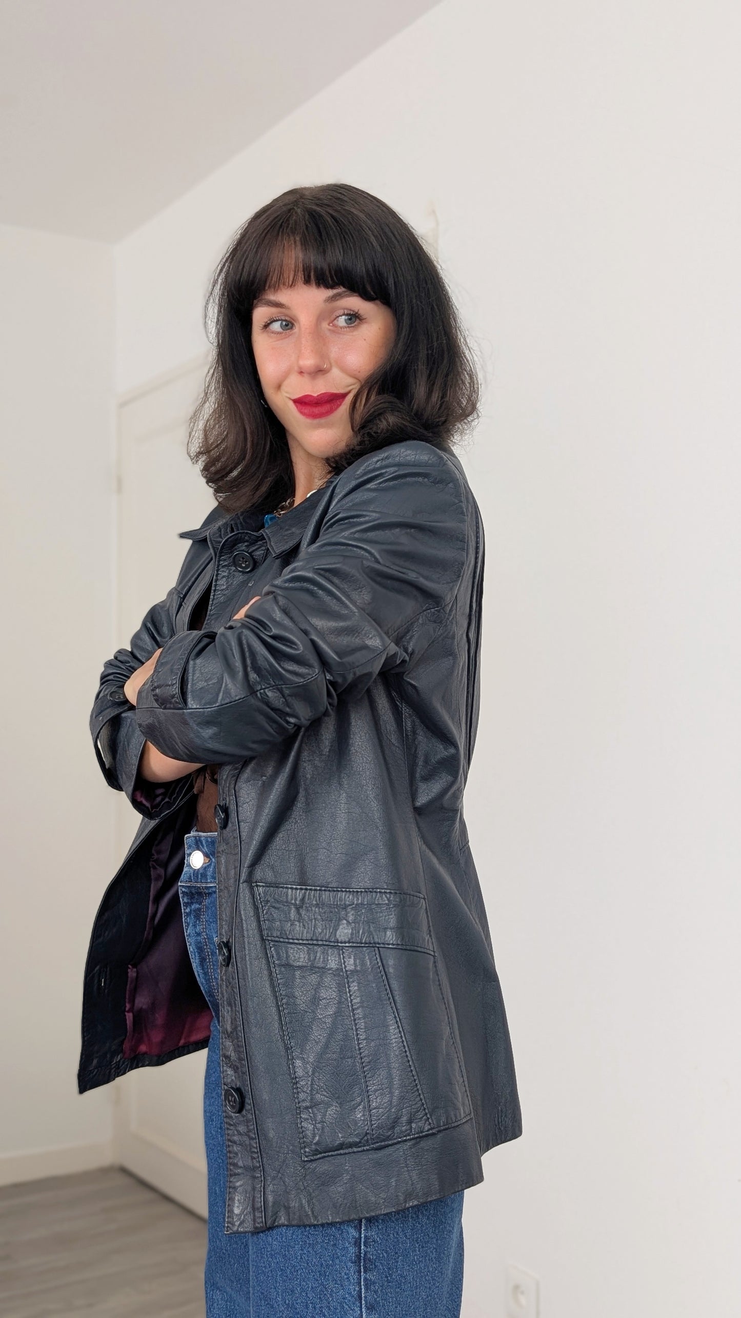 Trench cuir 1970 T38-40