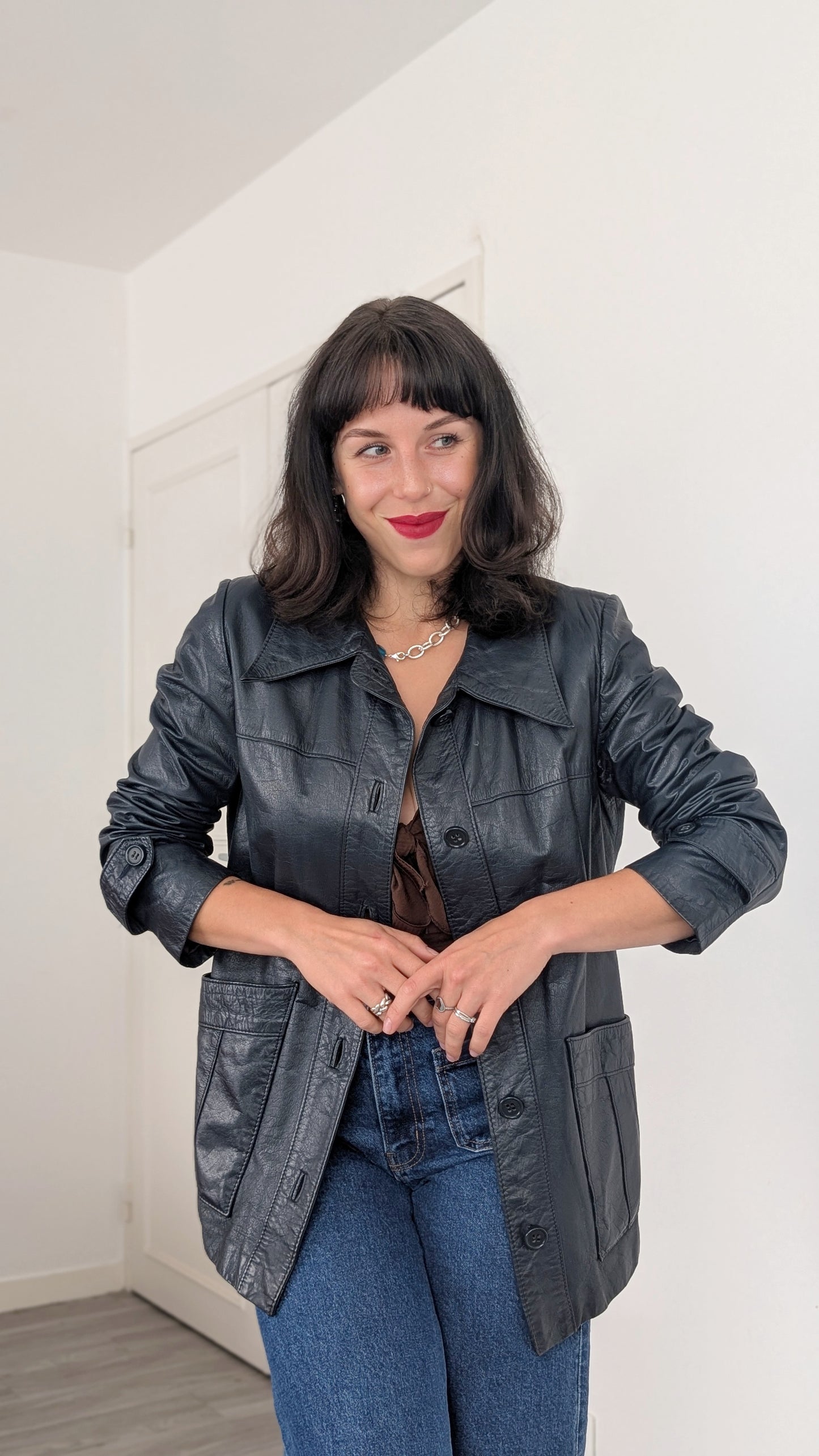 Trench cuir 1970 T38-40