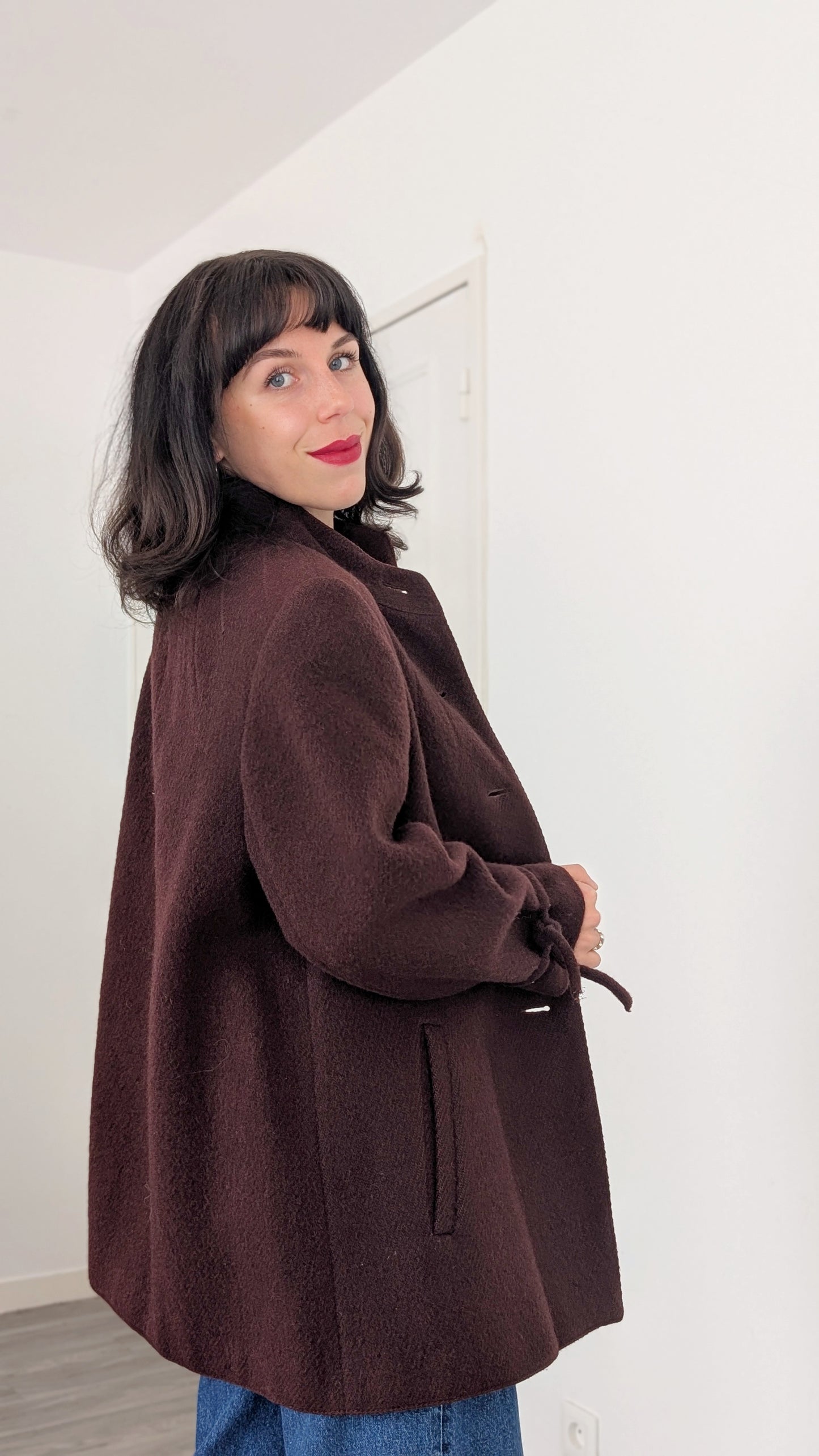 Manteau court 1970 laine T38-40