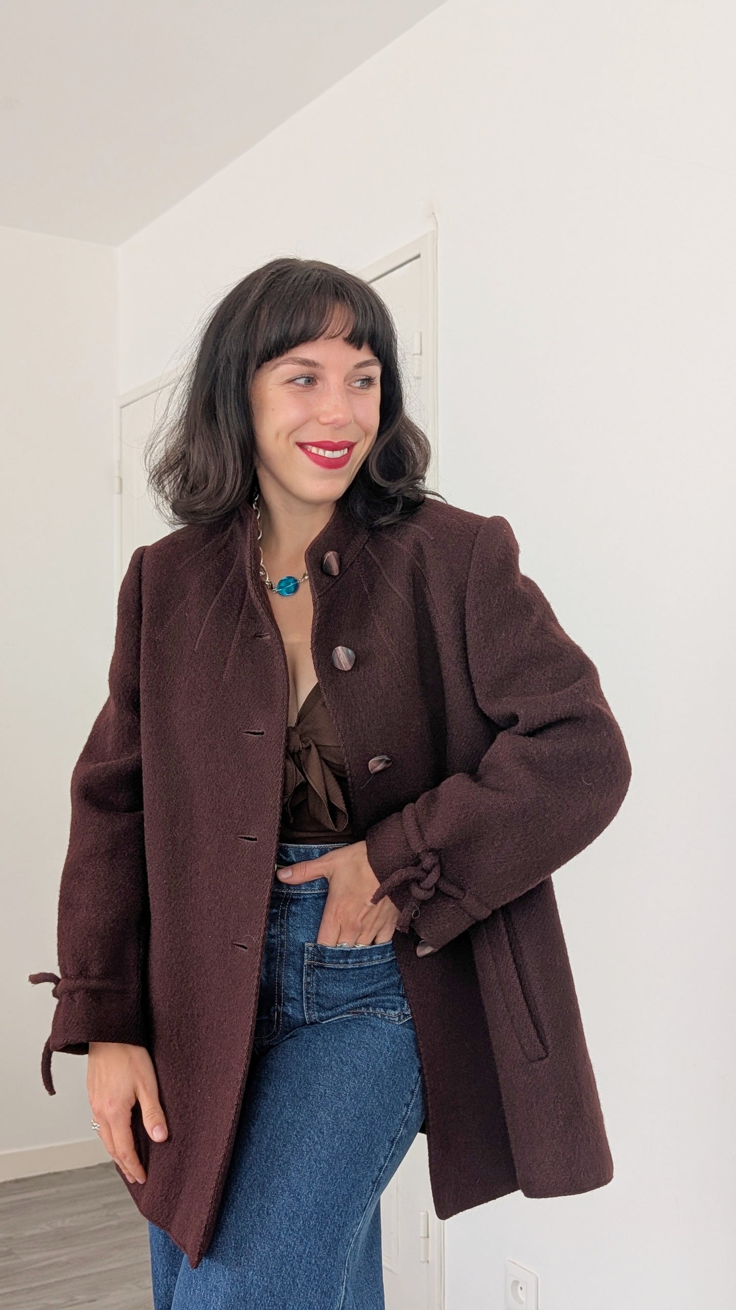 Manteau court 1970 laine T38-40