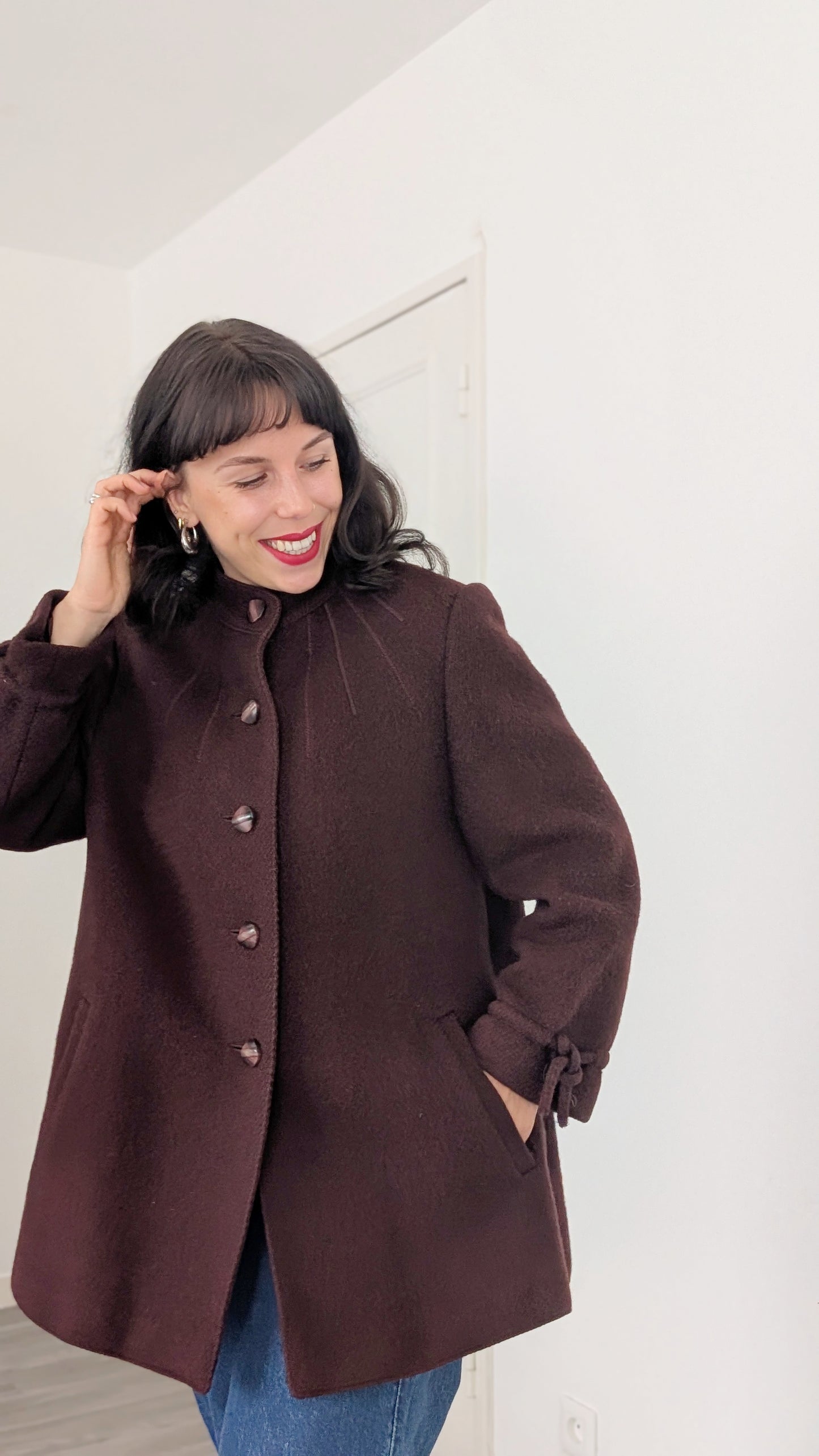 Manteau court 1970 laine T38-40