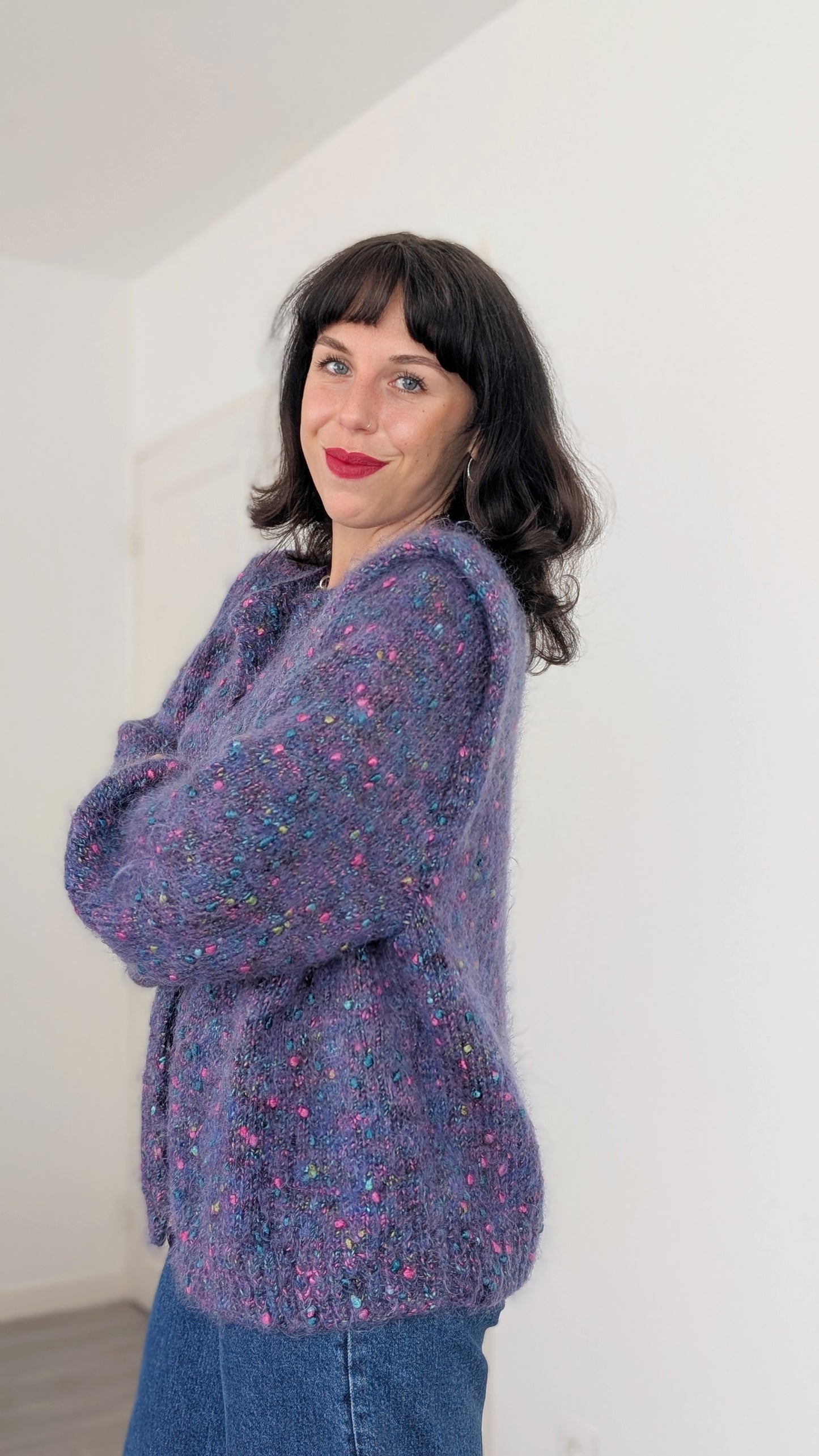 Cardigan laine fait main T42-44