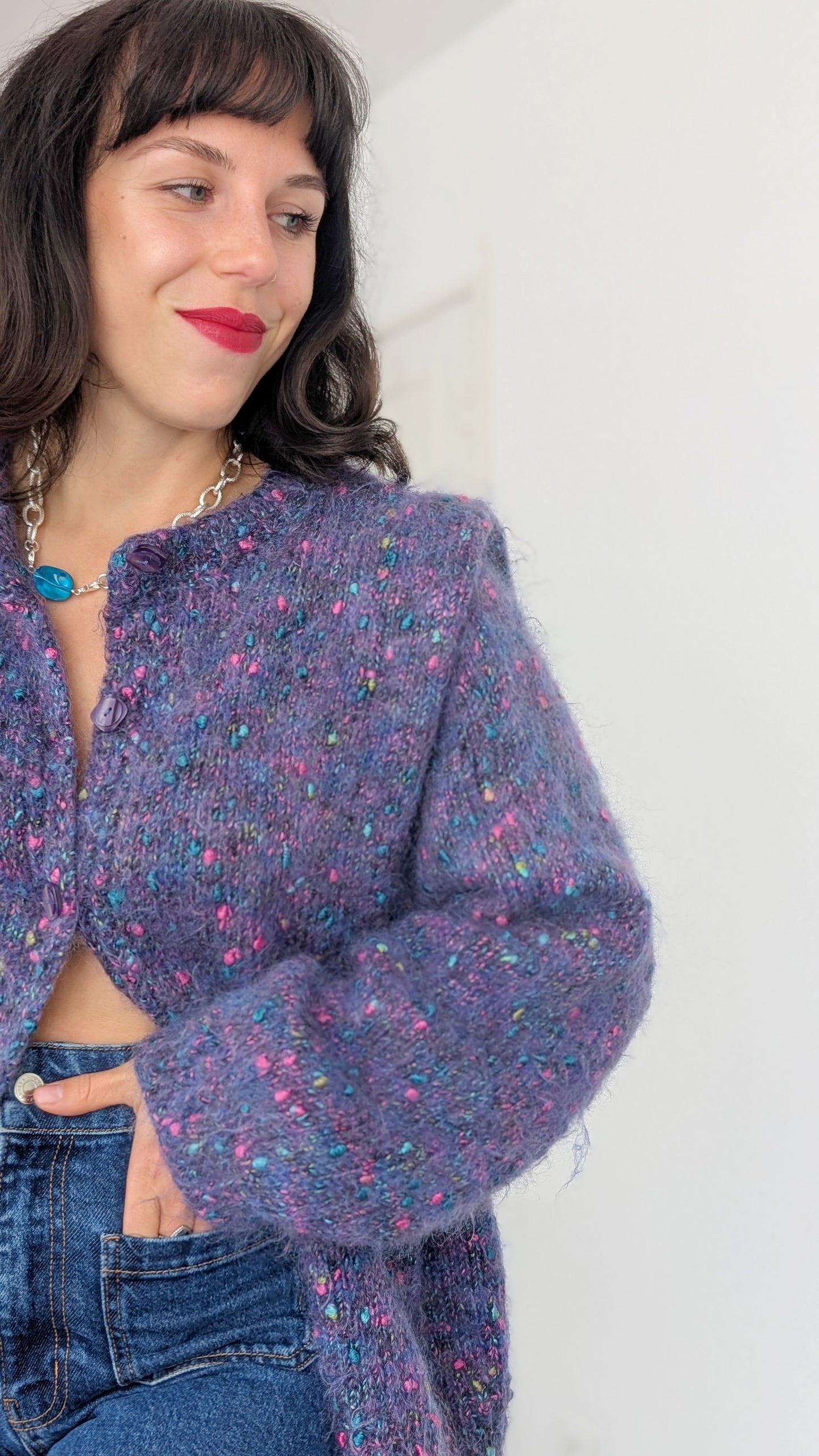 Cardigan laine fait main T42-44