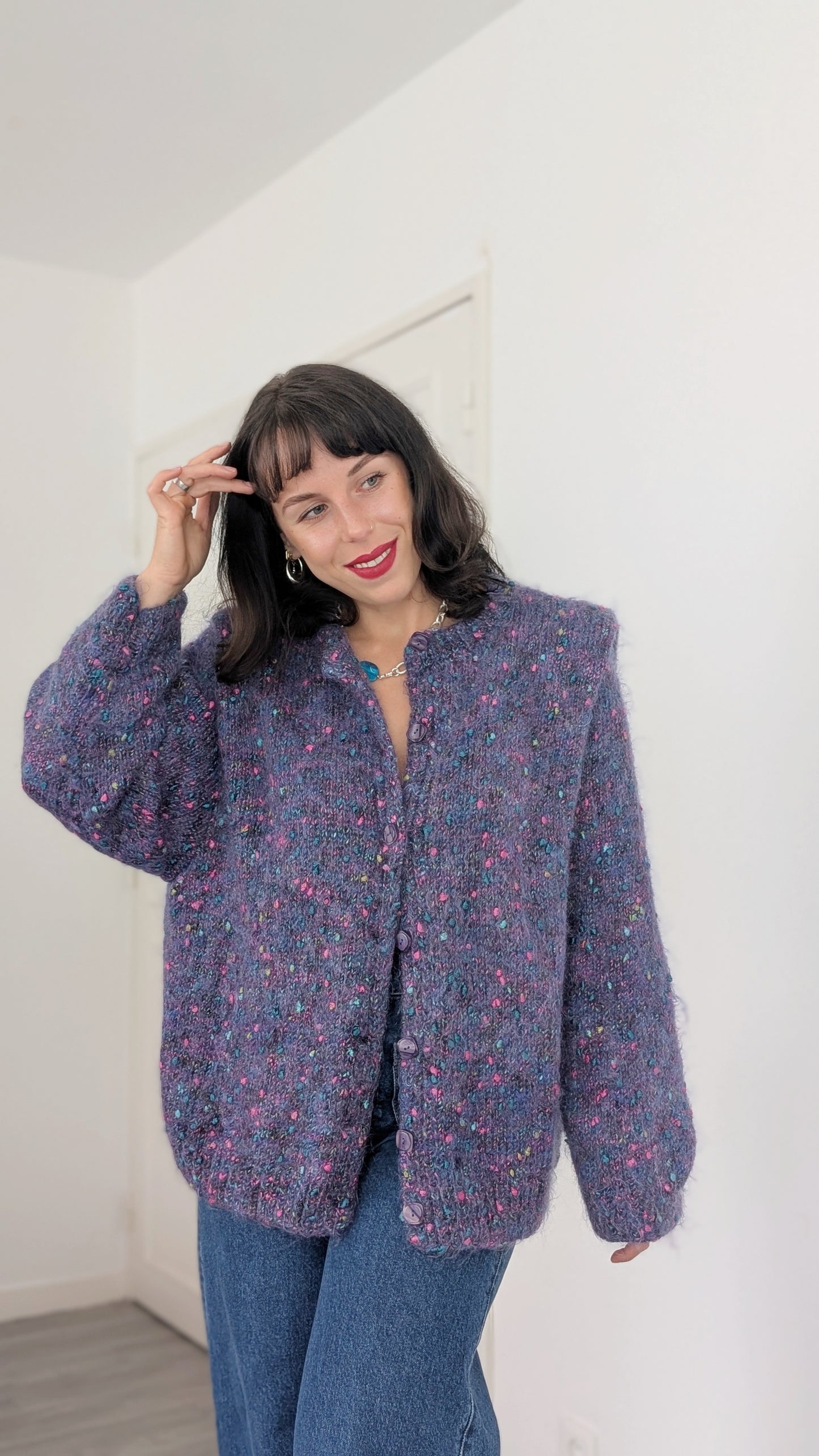 Cardigan laine fait main T42-44