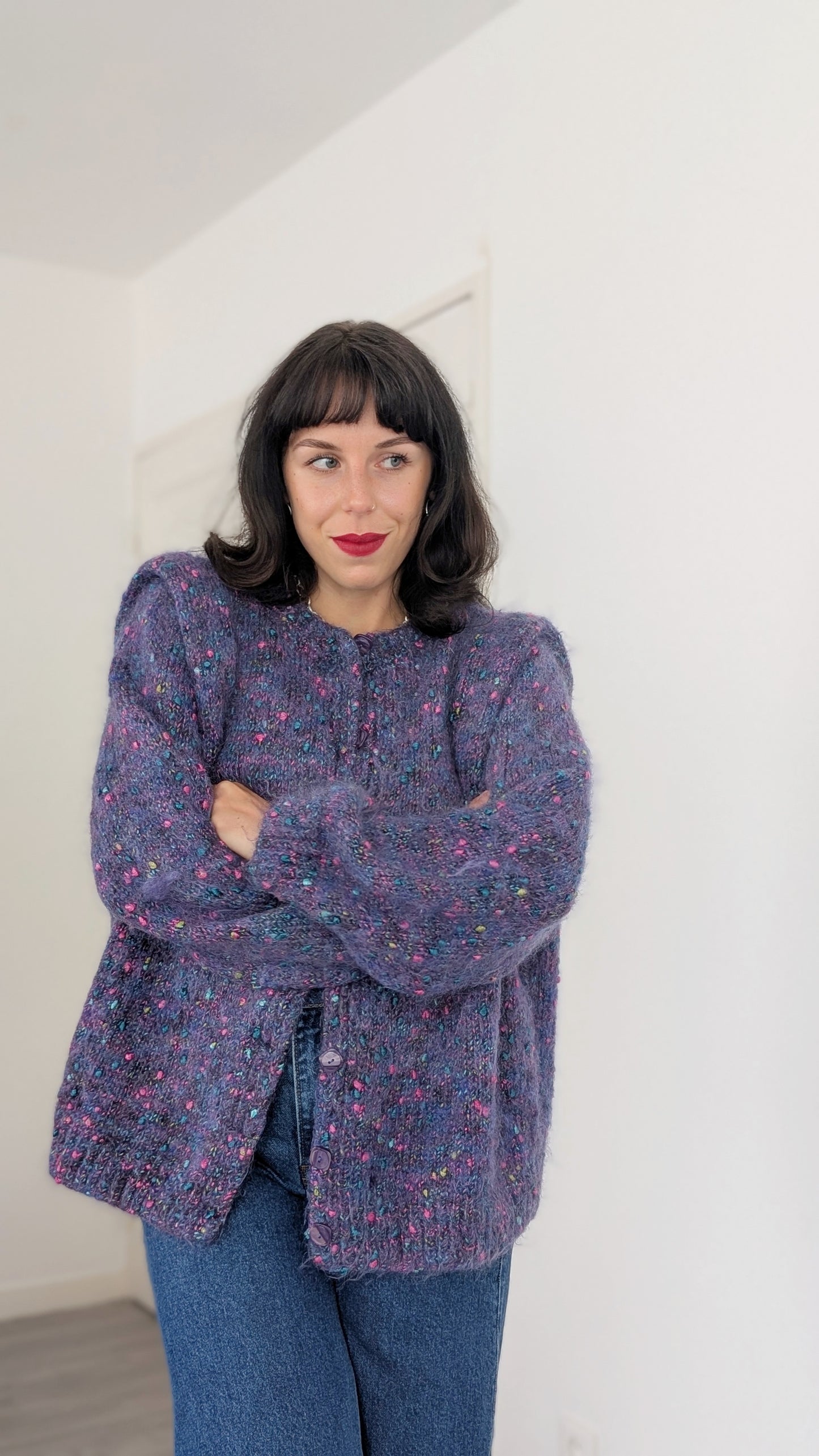 Cardigan laine fait main T42-44