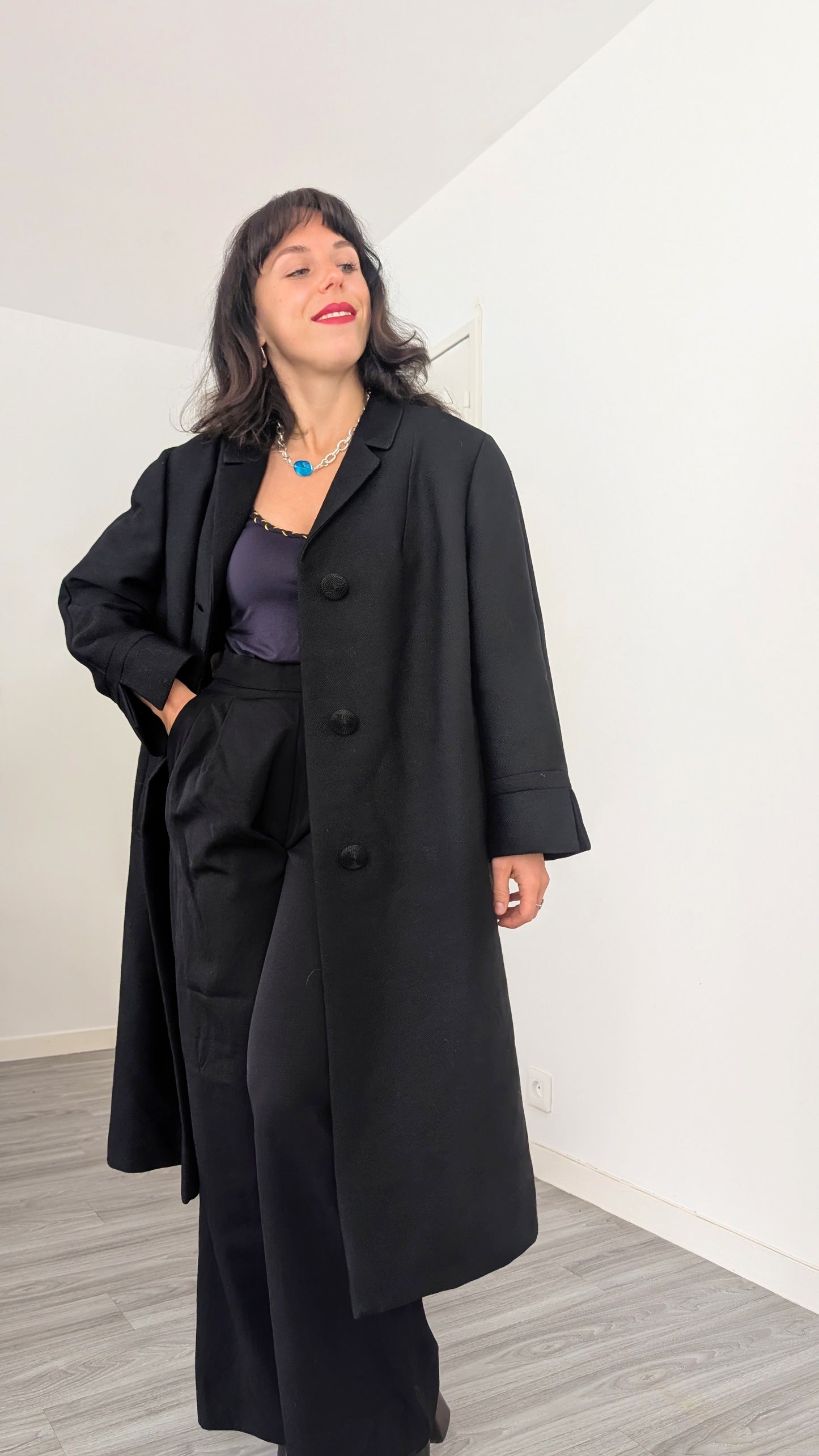 Rare manteau laine 60s T42