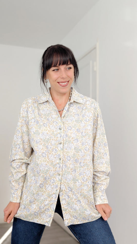 Chemise fleurie coton et viscose T42-44
