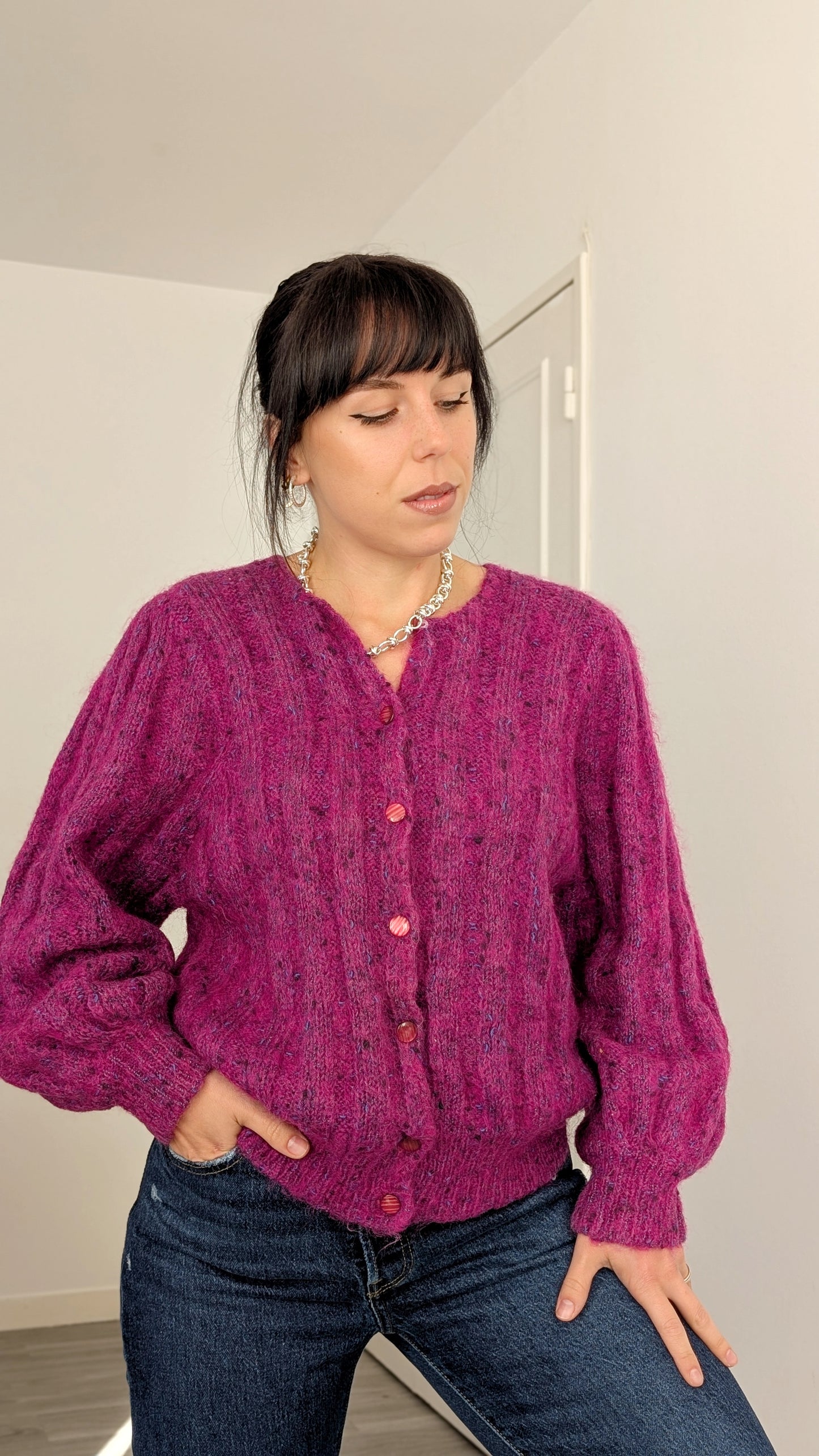 Cardigan laine et mohair T40-42