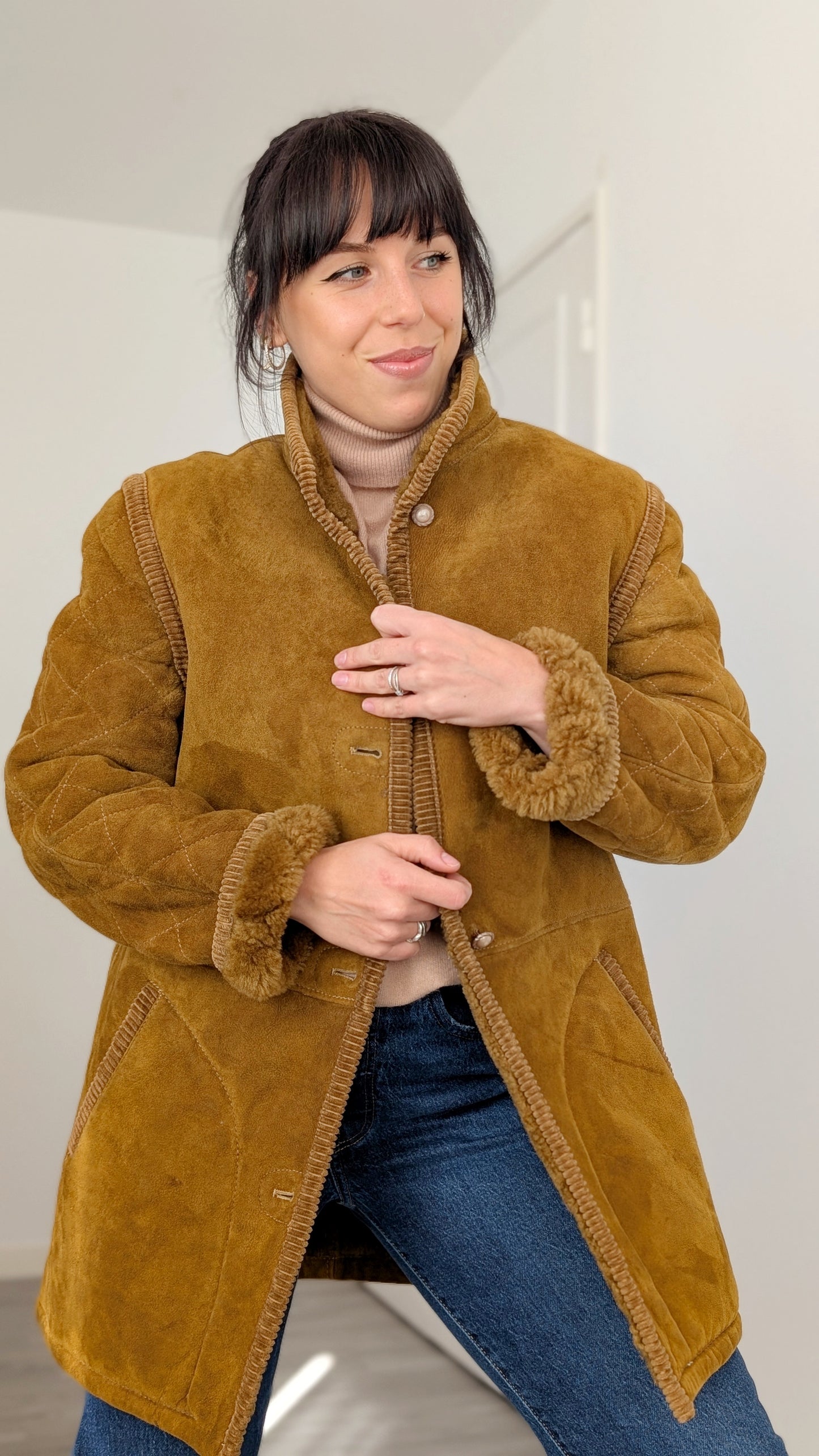 Blouson mouton retourné T38