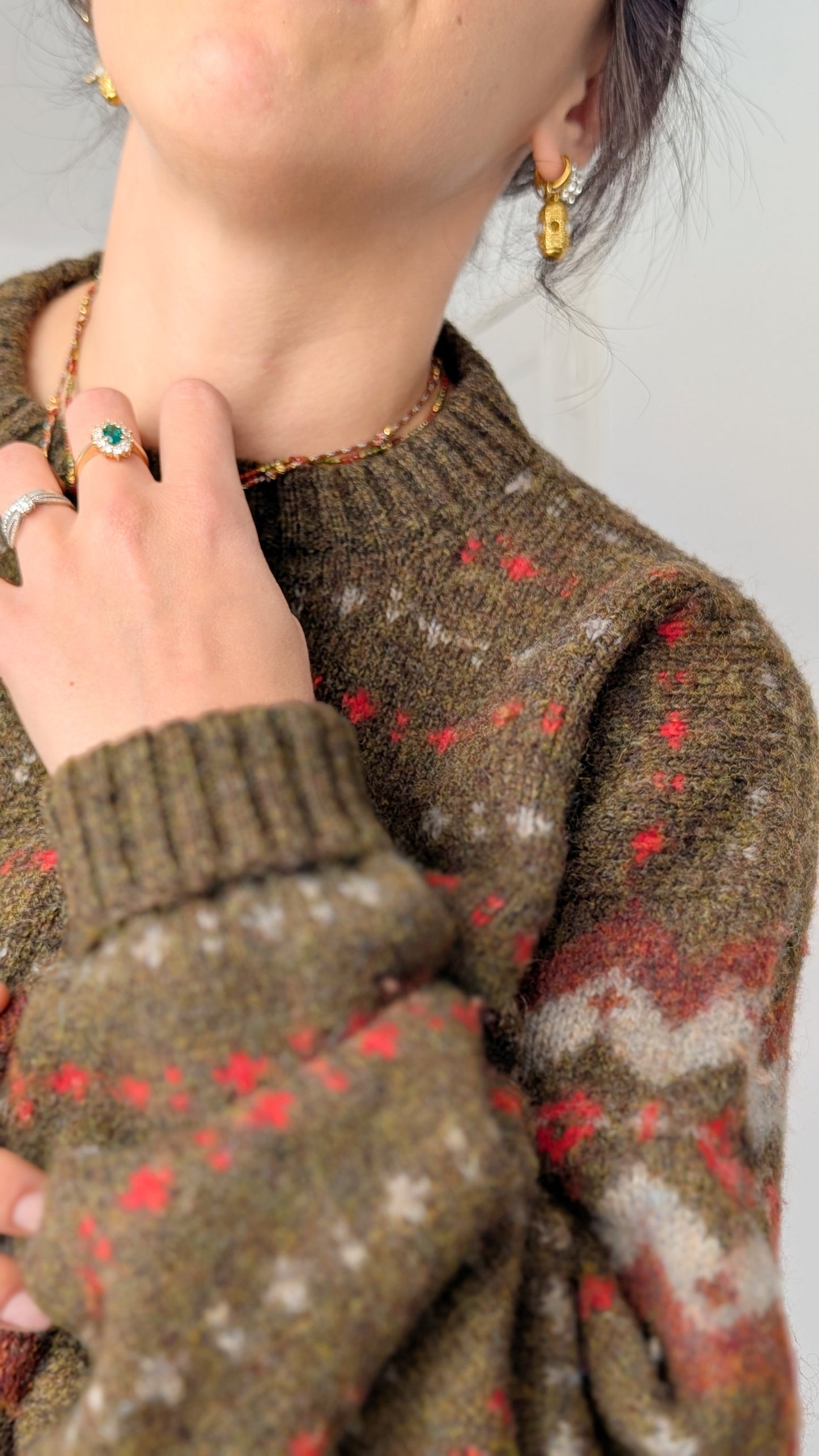 Pull écossais pure laine fait main T42-44