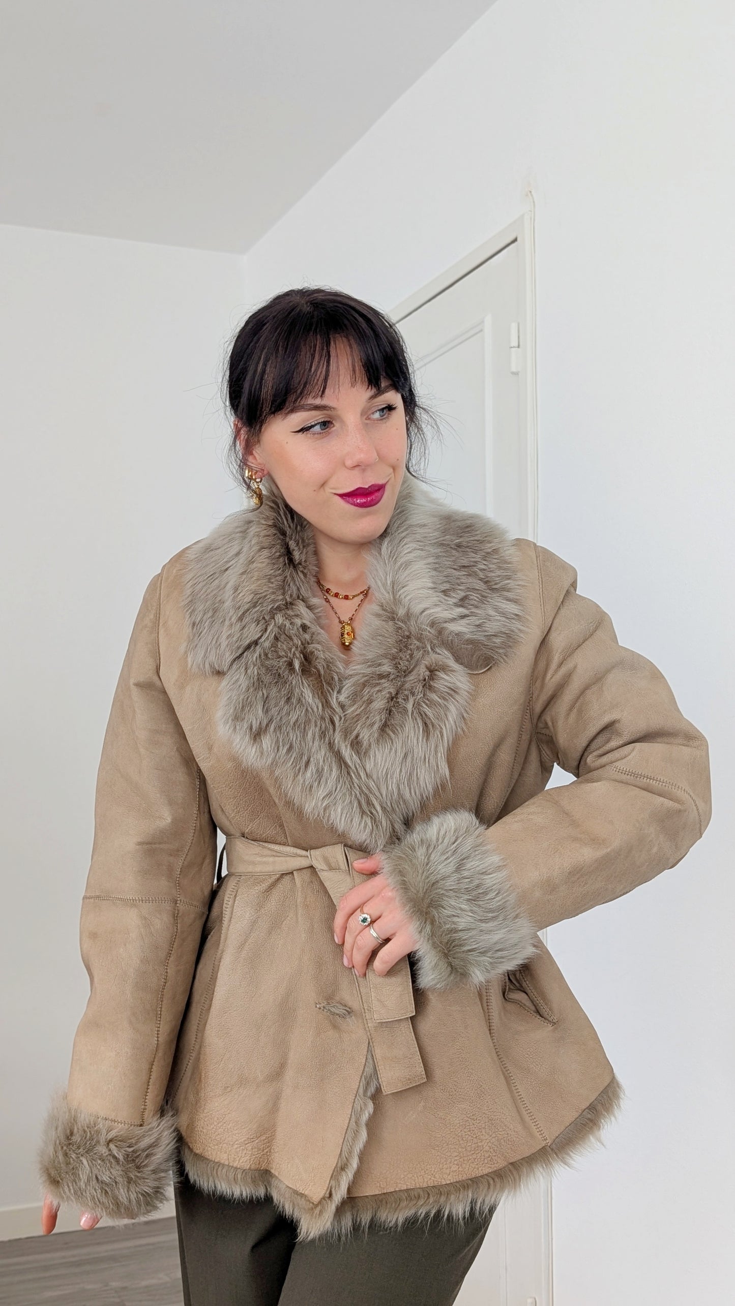 Manteau agneau retourné T40