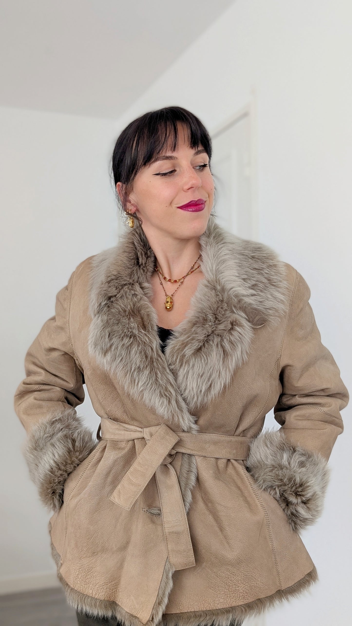 Manteau agneau retourné T40